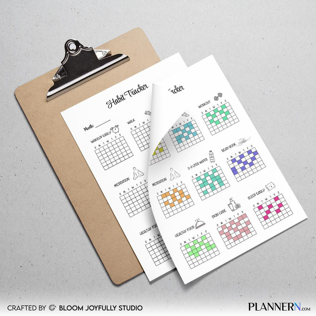 Daily Habits — Habit Tracker Printable, Daily Habit Tracker, Monthly Habit Tracker, Goal Planner, Productiv... | Bloom Joyfully printable