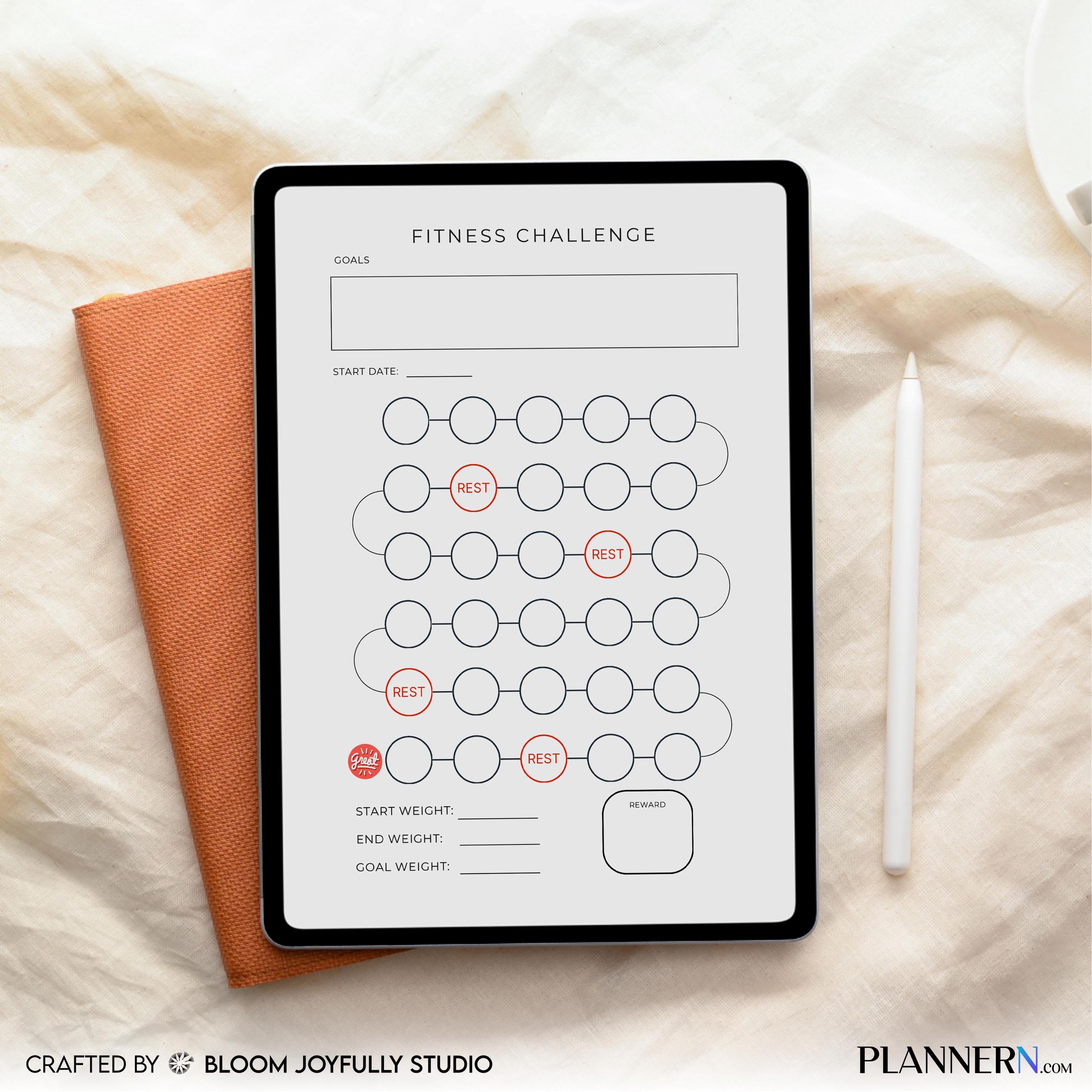 Daily Fitness — Fitness Tracker PRINTABLE, Workout Log and Fitness Planner, Fitness Game, Health and Wellne... | Nutri Track printable