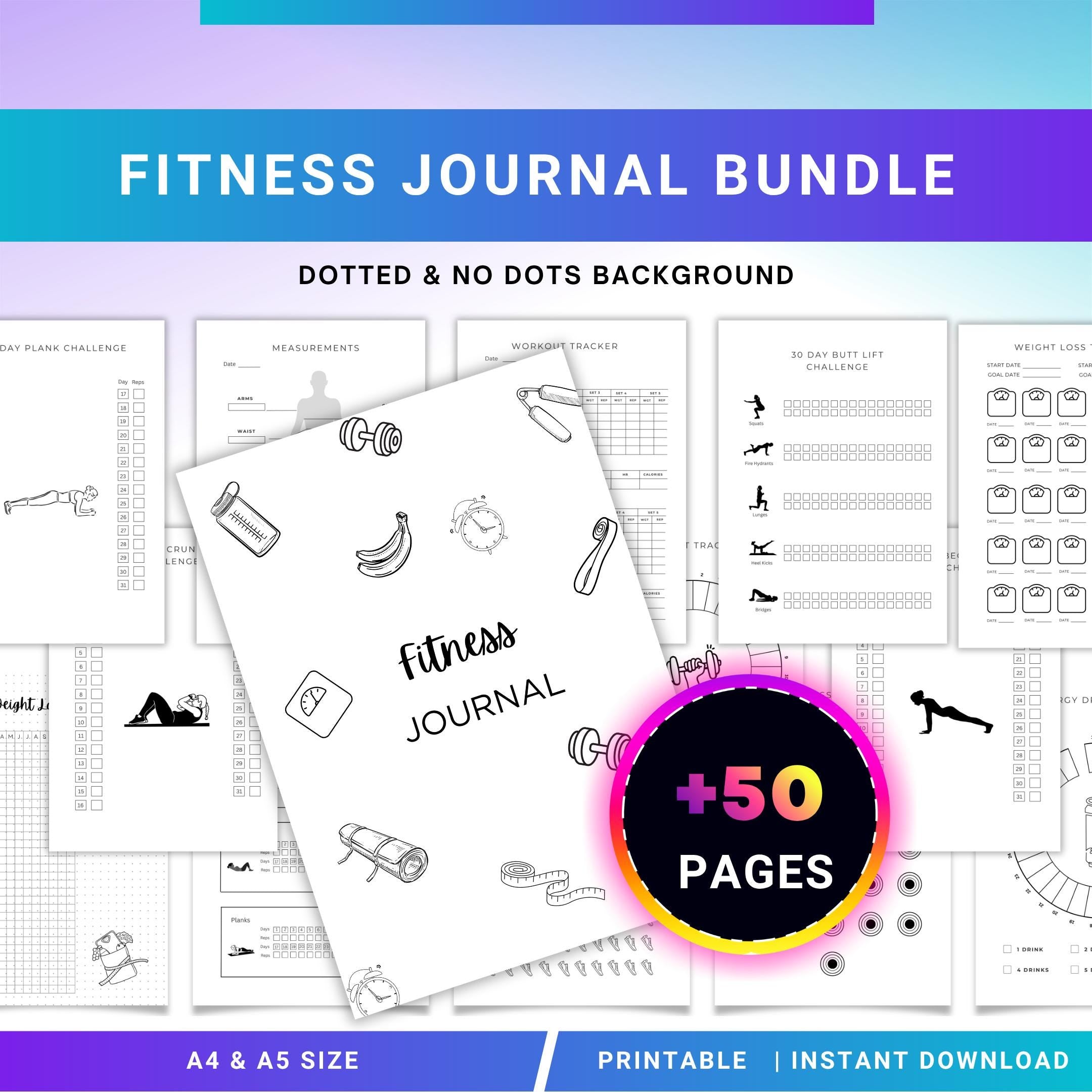 Daily Fitness Plan — FITNESS Tracker Printable Bundle, Health & Workout Planner, Fitness Tracker Kit, Worko... | Nutri Track printable