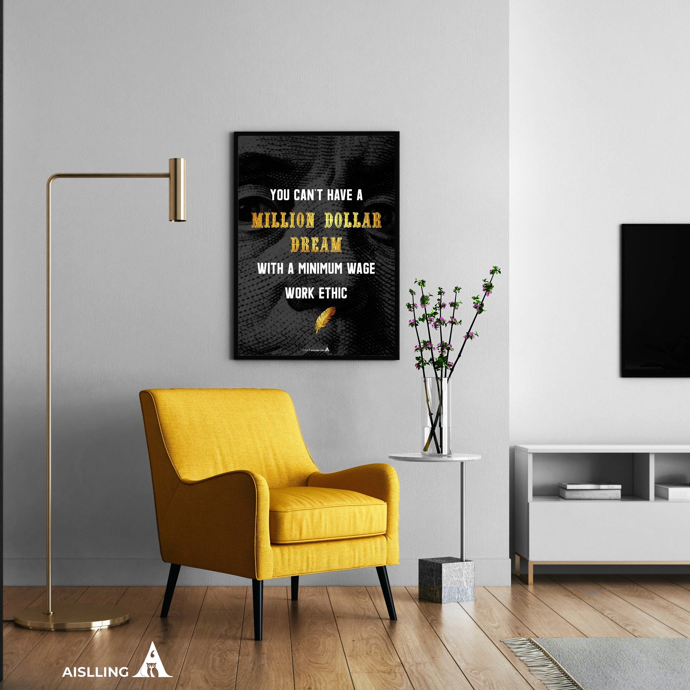 Aislling — You can't have a million dollar goal with a one dollar work ethic, Printables, Inspirational Quo... | Aislling printable