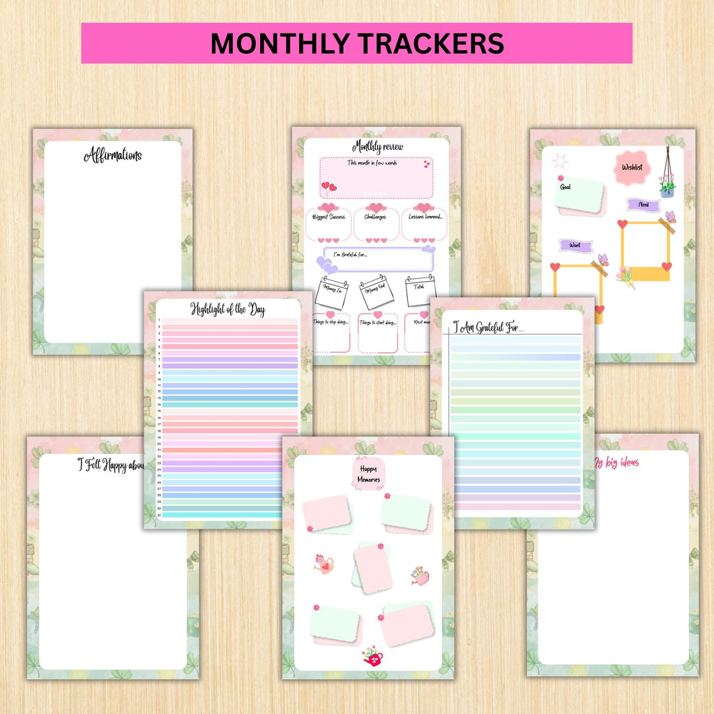 Digital Planner — MARCH Planner Bundle, Habit Tracker, Saving Planner, Mental Health, Gratitude, Mood Track... | Mindfulness printable