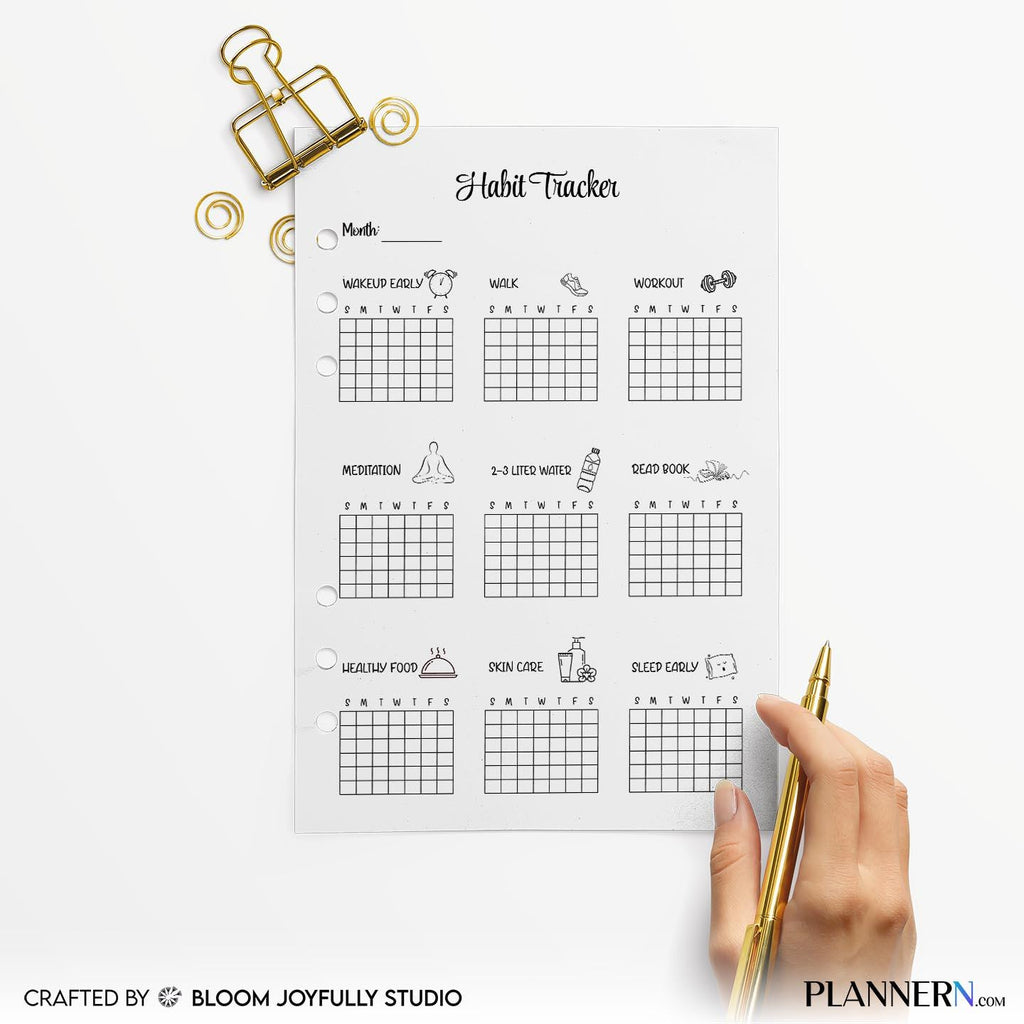 Daily Habits — Habit Tracker Printable, Daily Habit Tracker, Monthly Habit Tracker, Goal Planner, Productiv... | Bloom Joyfully printable