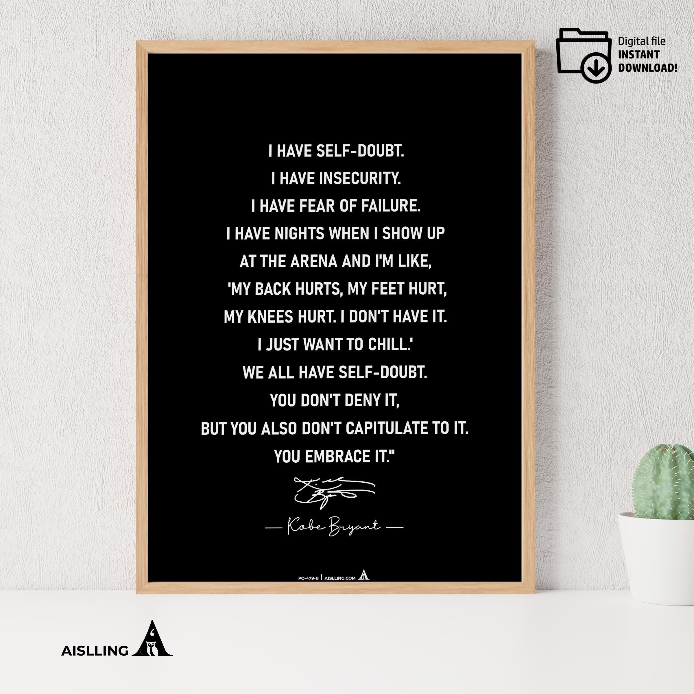 Aislling — Kobe Bryant Mamba Mentality Quotes, NBA Sports, Printable NBA Poster, Teenager kid basketball gi... | Aislling printable