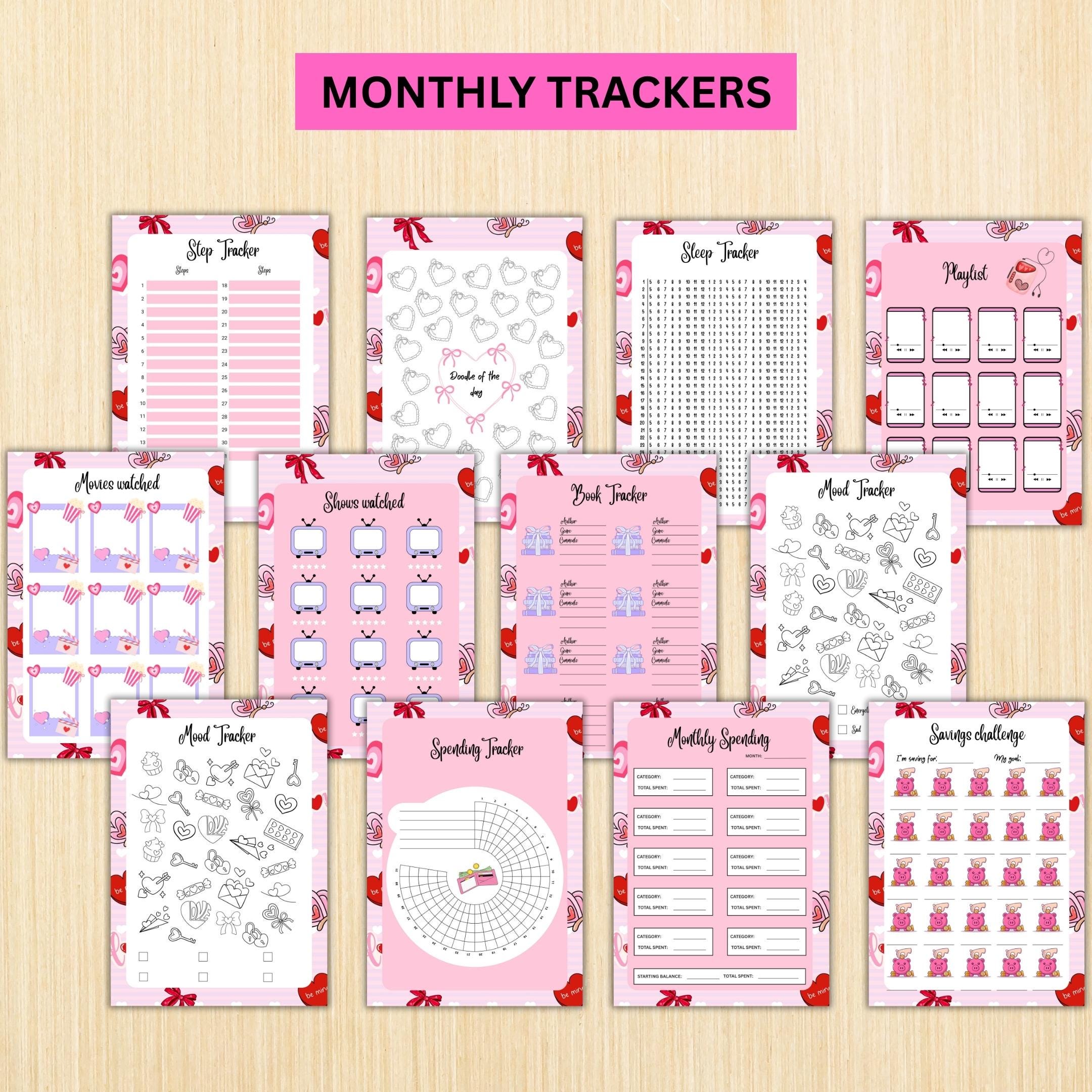 Aesthetic Planner — FEBRUARY Self, Love Bundle, Daily Reflection, Mental Health, Gratitude, Mood Tracker, A... | Mindfulness printable