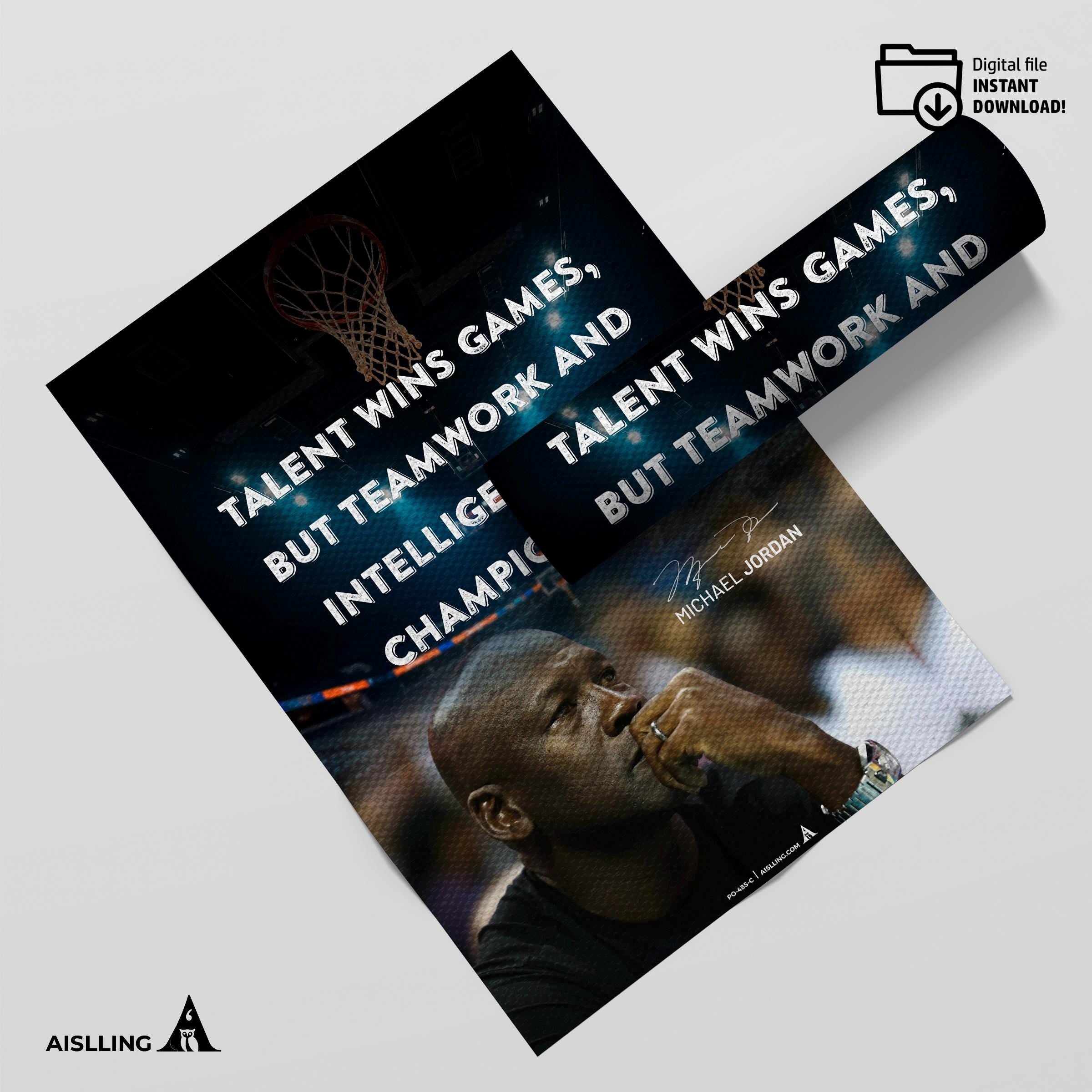 Basketball Art — Michael Jordan Motivational Quote Art: Basketball Sports Decor (Digital Download) | Aislling printable