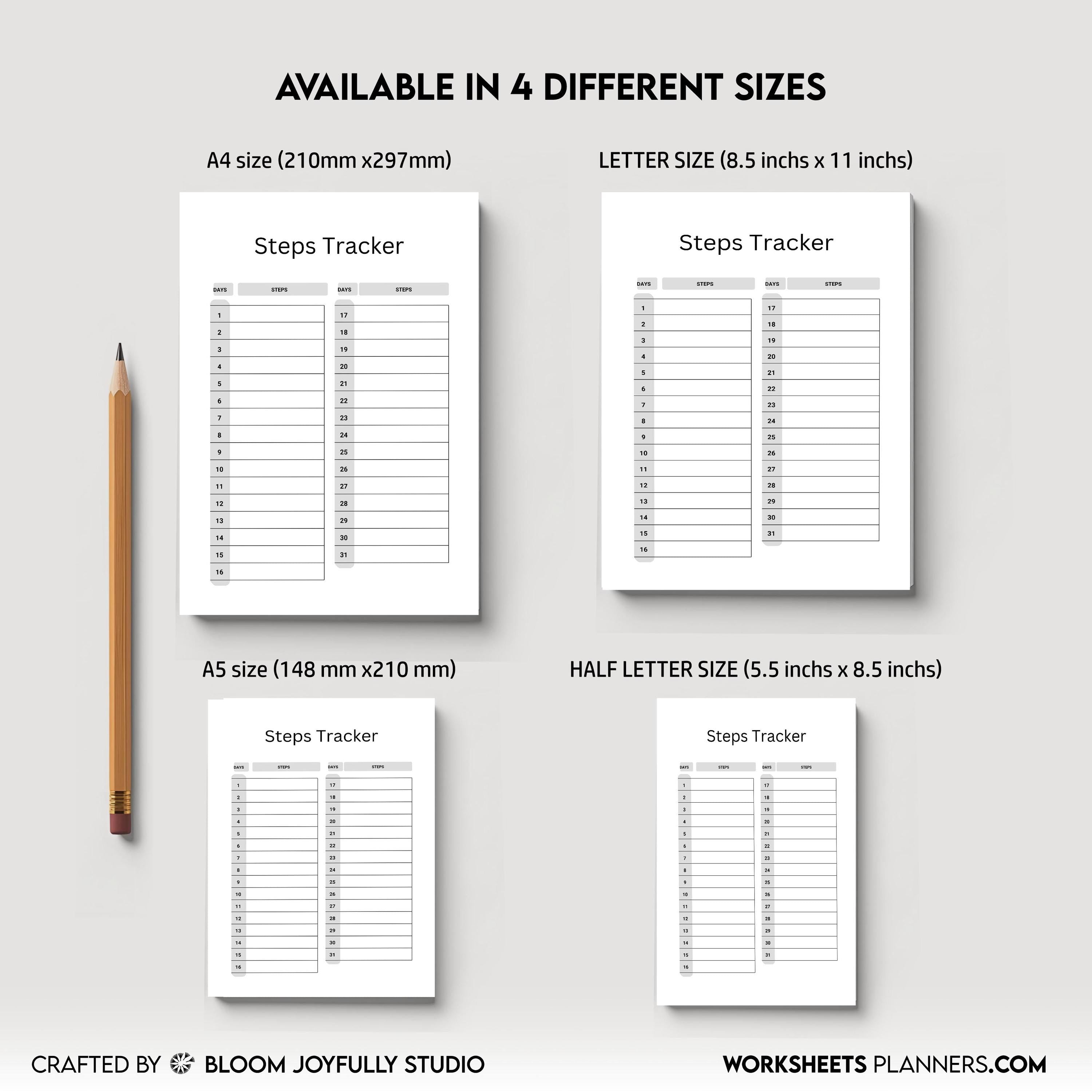 10K Step Tracker — Step Tracker PRINTABLE, Daily Walking Log, Fitness Planner PDF, Health Log, A4, A5, Lett... | Nutri Track printable