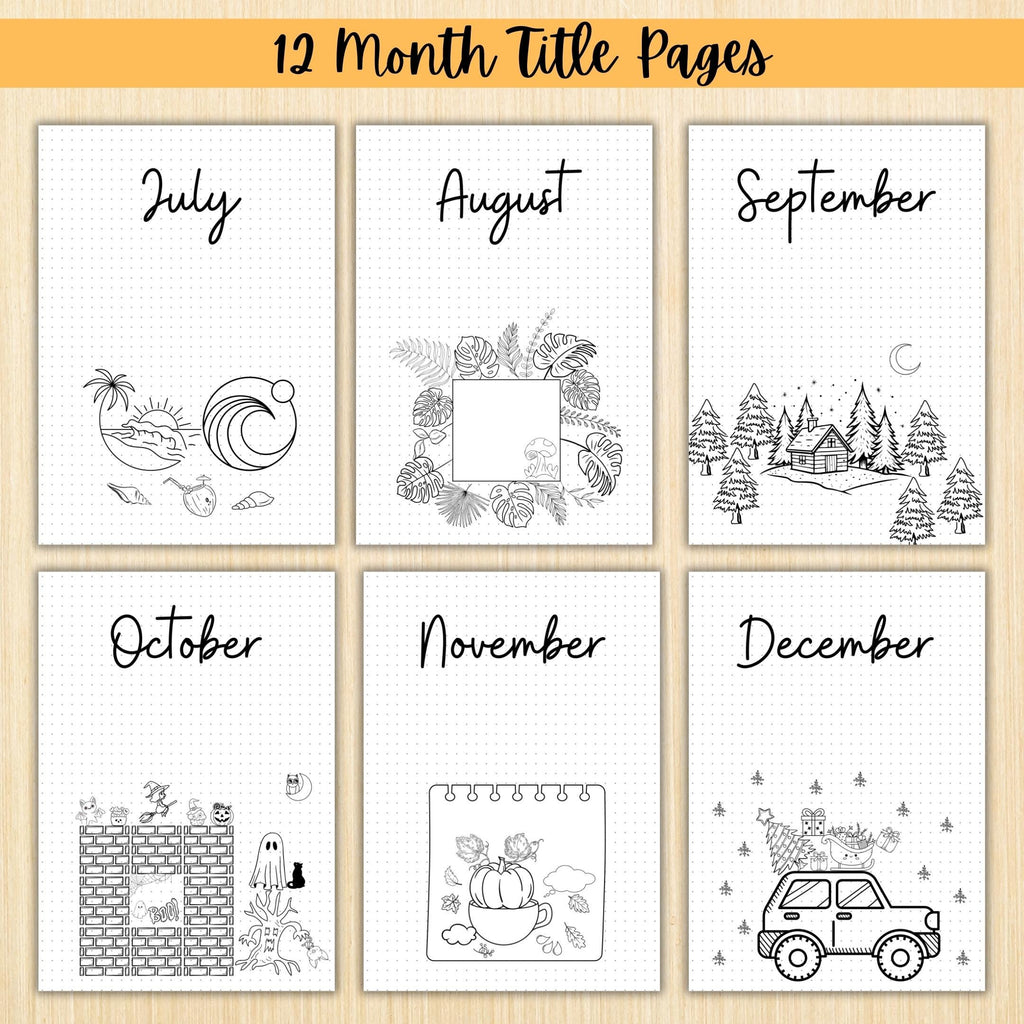 12 Month Cover Pages — 12 Month Printable Pages Bundle, Aesthetic Monthly Covers, PRINTABLE Monthly Title P... | Bloom Joyfully printable