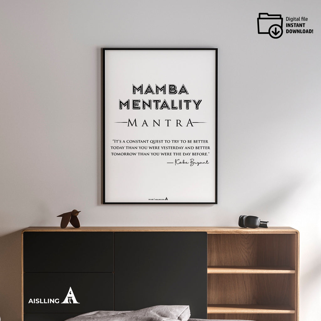 Aislling — Kobe Bryant Mamba Mentality Definition Posters, NBA Black Mamba Basketball Mindset Printable Wal... | Aislling printable