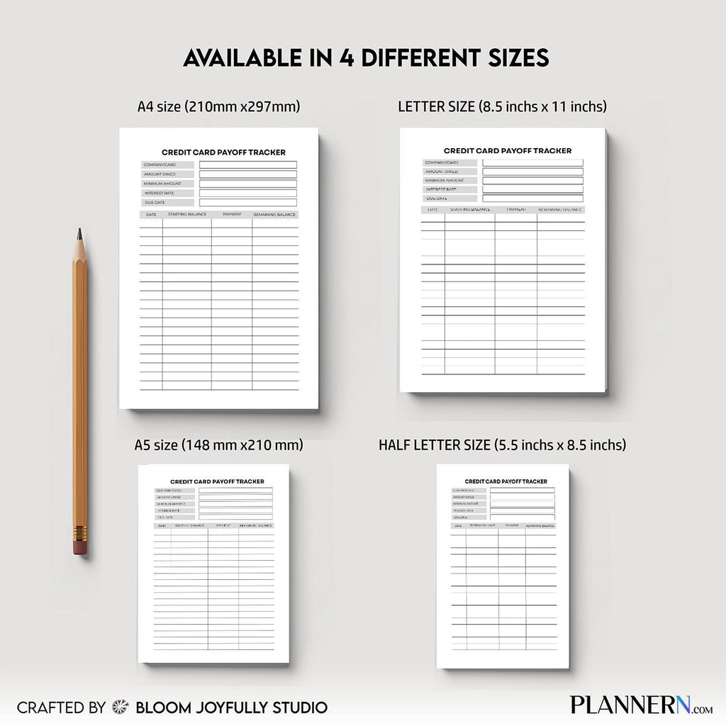 Budget Pdf Download — Credit Card Payoff Tracker PRINTABLE, Debt Payoff Planner, Payment and Balance Tracke... | Bloom Joyfully printable