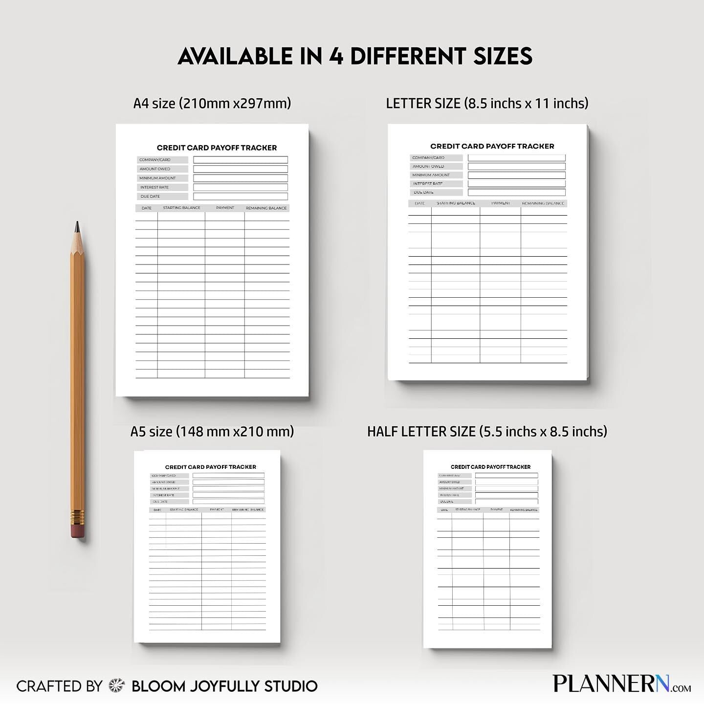 Budget Pdf Download — Credit Card Payoff Tracker PRINTABLE, Debt Payoff Planner, Payment and Balance Tracke... | Bloom Joyfully printable