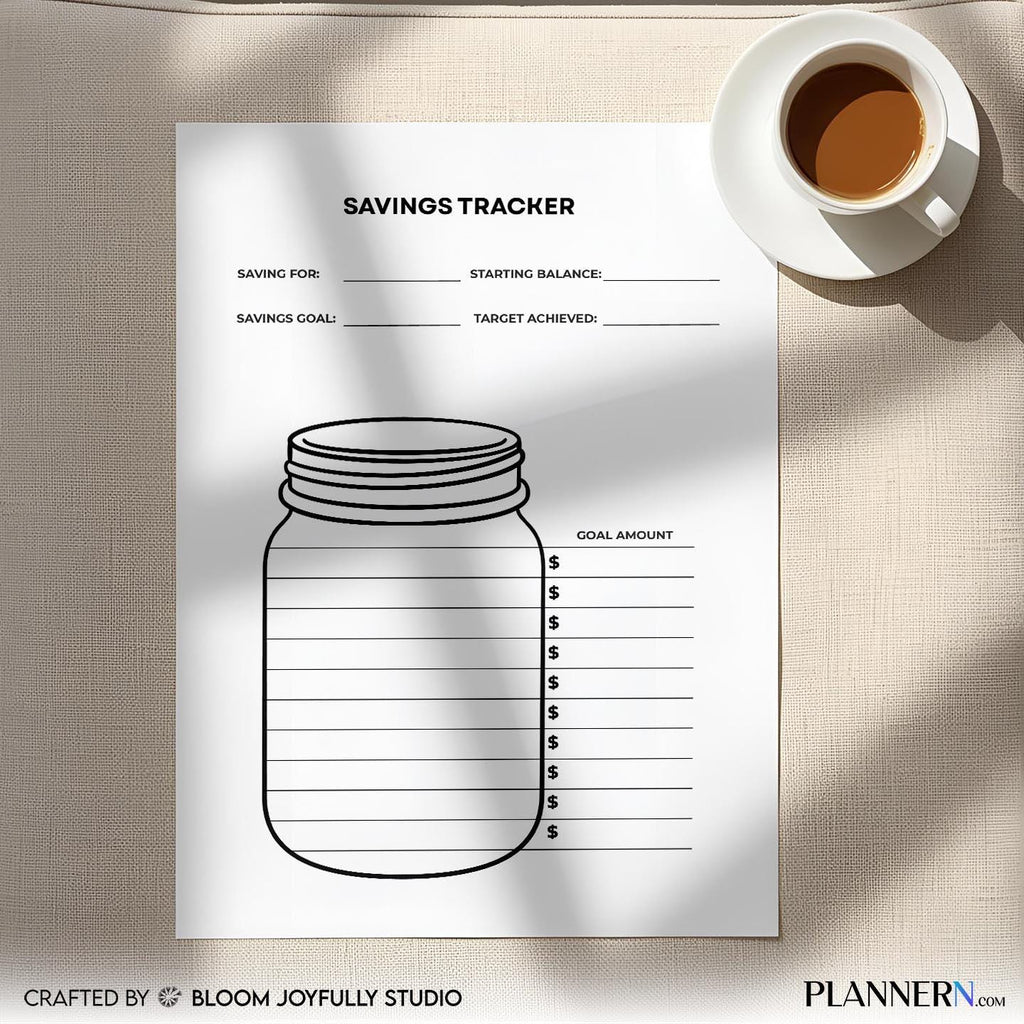 Budget Planner Print — Savings Jar Tracker PRINTABLE, Money Saving Challenge, Savings Challenge, Budget Goa... | Bloom Joyfully printable