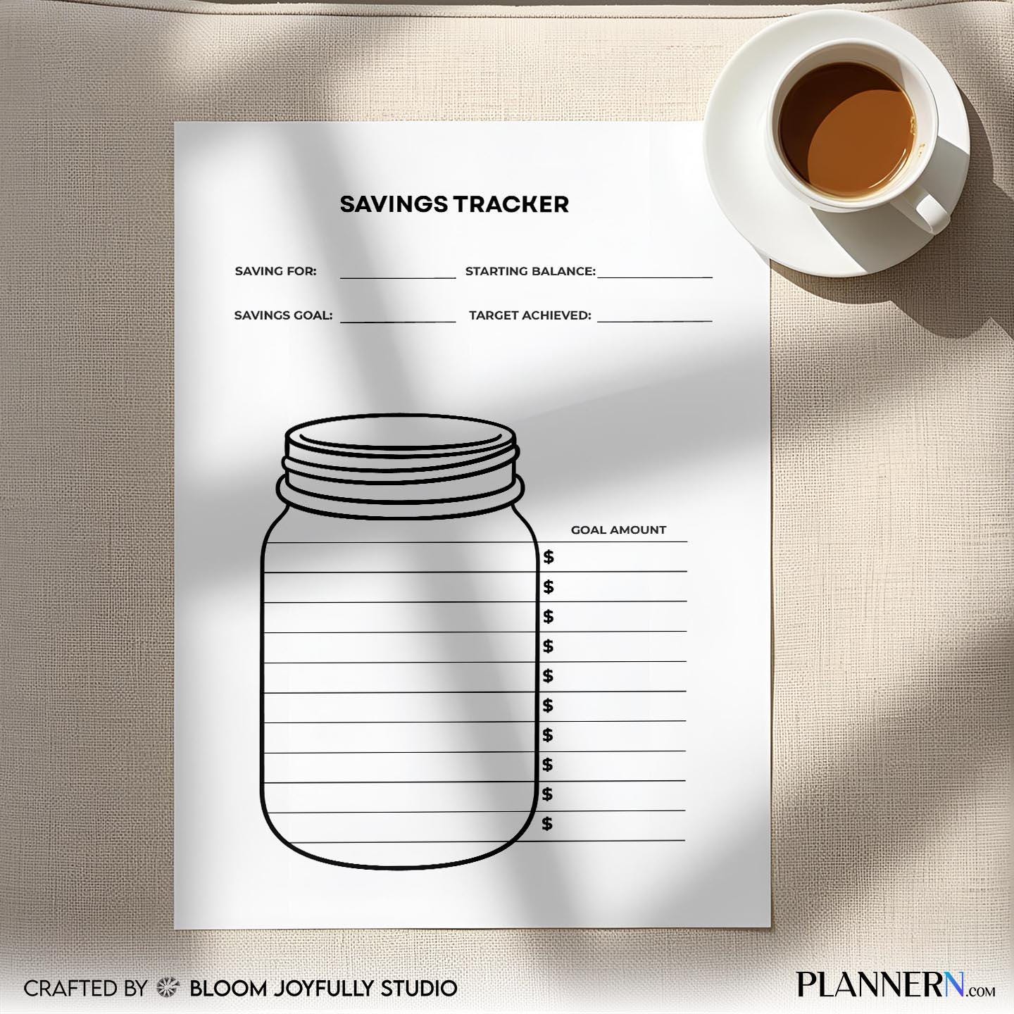 Budget Planner Print — Savings Jar Tracker PRINTABLE, Money Saving Challenge, Savings Challenge, Budget Goa... | Bloom Joyfully printable