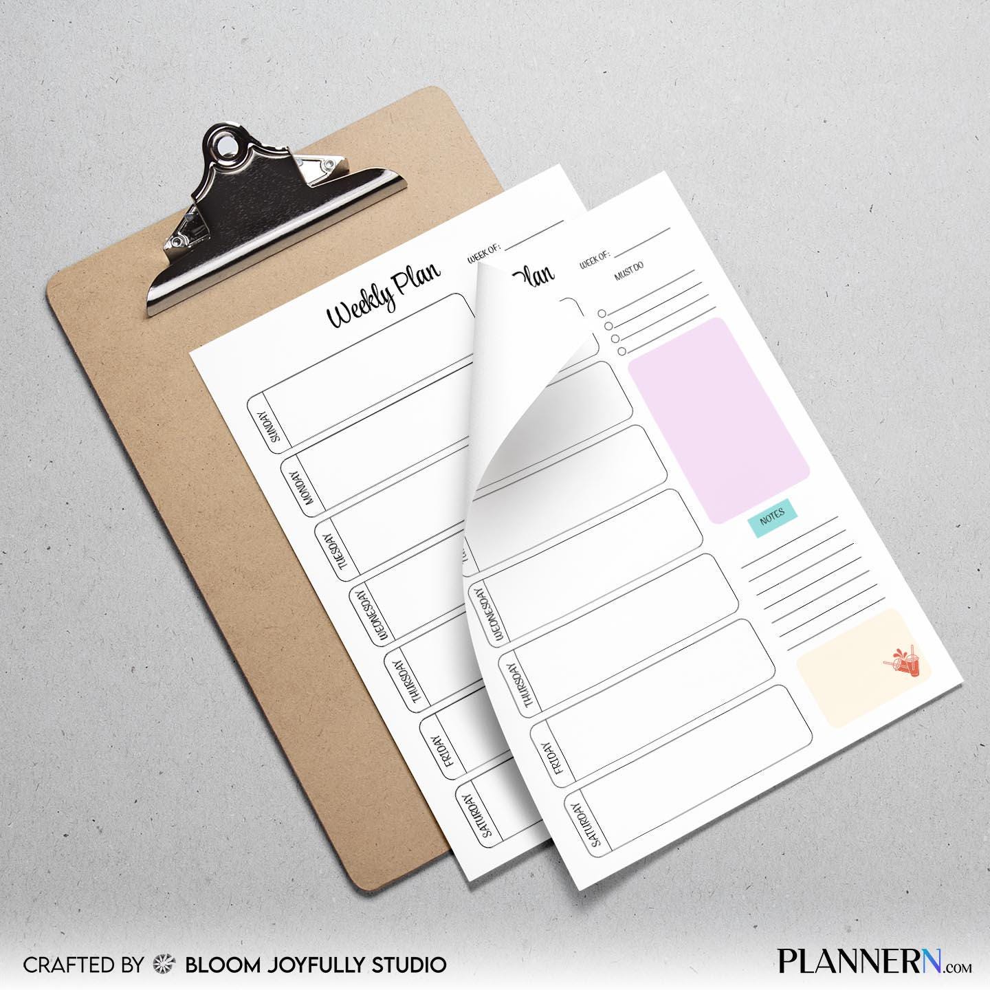 Daily Planner — Weekly Planner Printable, Weekly Schedule Organiser, To Do List Planner, Weekly Plan, Weekl... | Bloom Joyfully printable