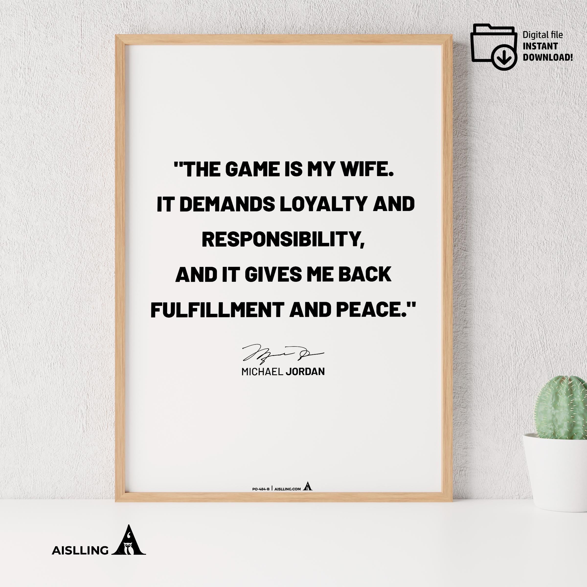 Basketball Art — Michael Jordan Quotes Digital Printable Wall Art Inspirational Quotes Jordan Mentality Pos... | Aislling printable
