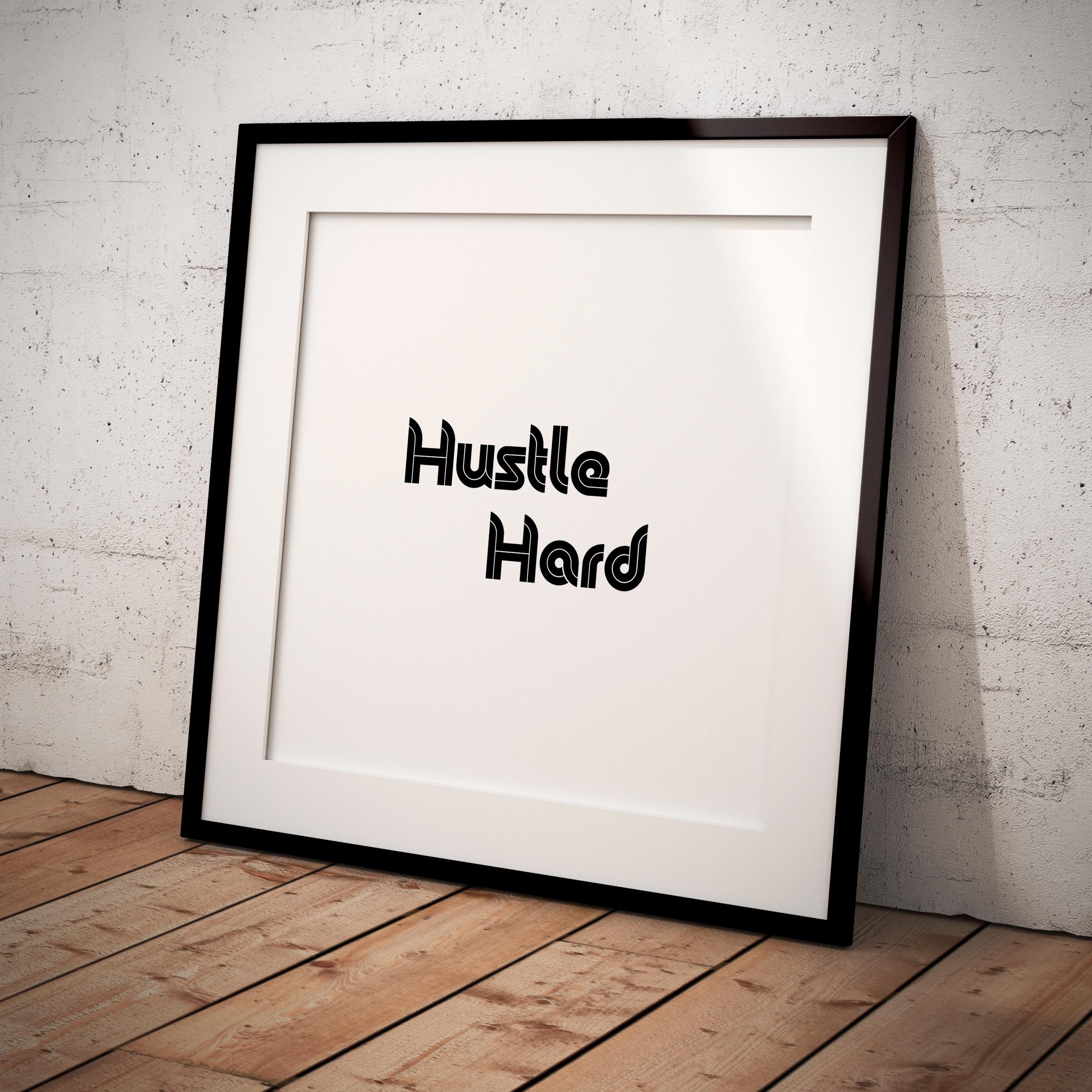 Boho Typography Wall — Hustle Hard Printable Wall Art, Motivational Quote Poster, Pastel Affirmation Print,... | Mindfulness printable