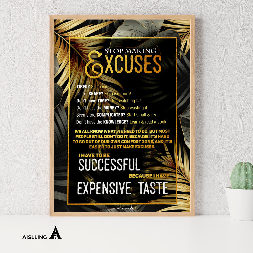 Aislling — Stop Making Excuses Quotes Printables, Motivational Quote wall art Inspirational quotes Motivati... | Aislling printable