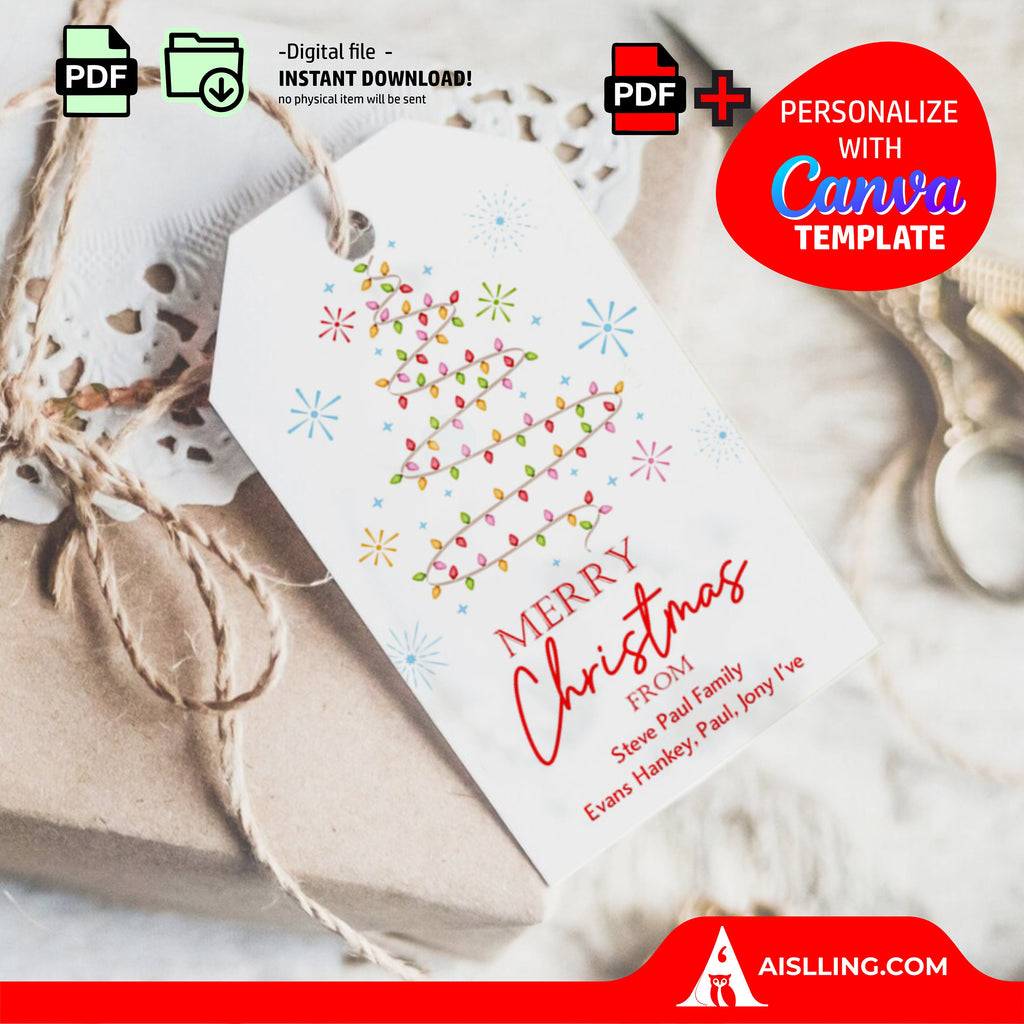 Christmas Gifts — Personalized Christmas Tags holiday tags, Editable Christmas Holiday Gift Tags, Gift Tag ... | Bloom Joyfully printable