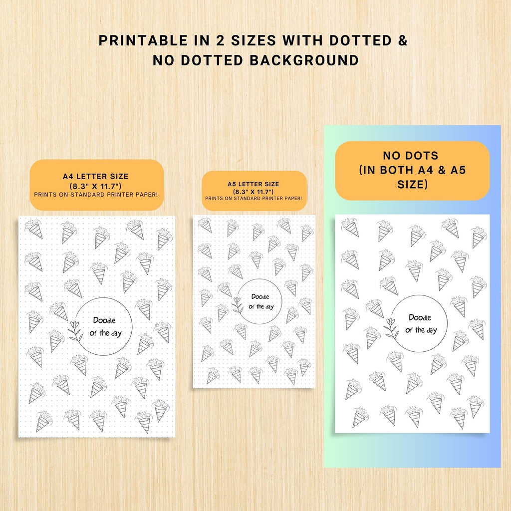 365 Days Drawing — DOODLE of the Day Bundle, Daily Doodle Journal, Creative Doodle of the Day, PRINTABLE Jo... | Mindfulness printable