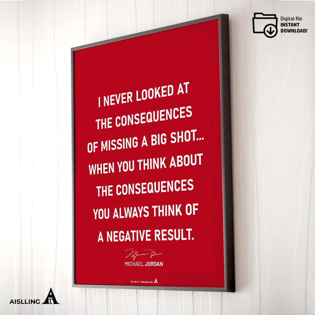 Athlete Quote — Michael Jordan Quote Poster: Motivational Basketball Art (Digital Download) | Aislling printable