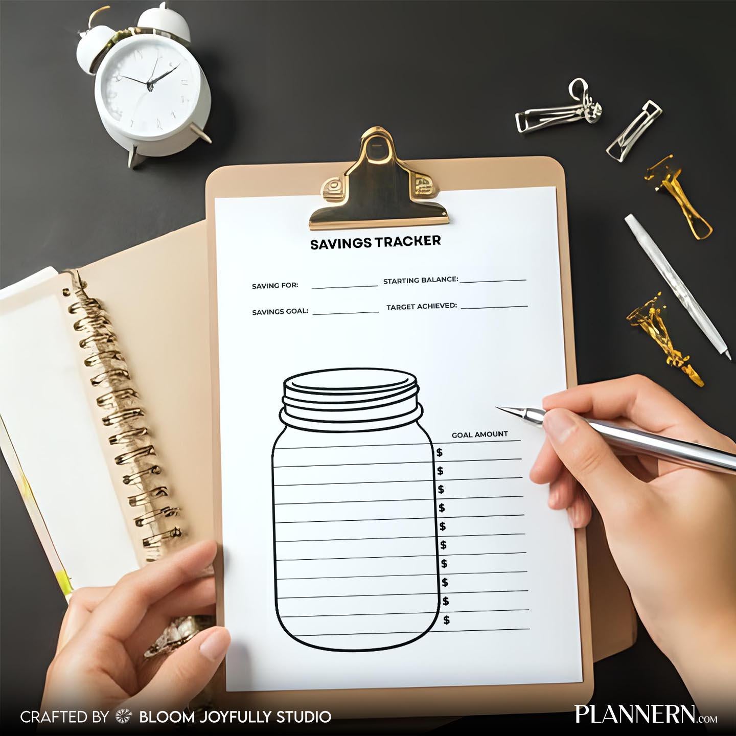 Budget Planner Print — Savings Jar Tracker PRINTABLE, Money Saving Challenge, Savings Challenge, Budget Goa... | Bloom Joyfully printable