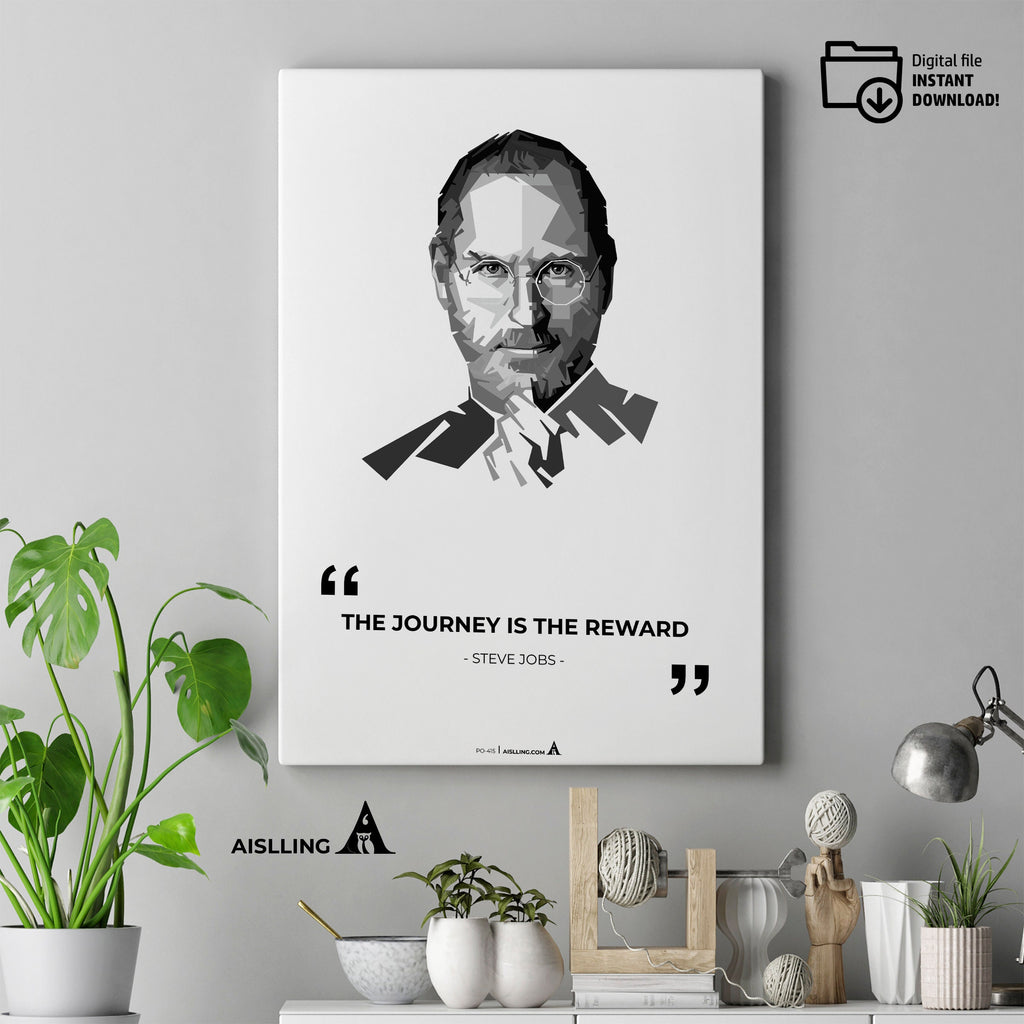 Aislling — The journey is the reward, Steve Jobs Quote Poster Printables, Inspirational Quote Poster, Motiv... | Aislling printable