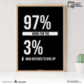 Business Motivation — Motivational Entrepreneur Poster – 97% Work for the 3 Who Refused to Give Up, Hustle ... | Aislling printable