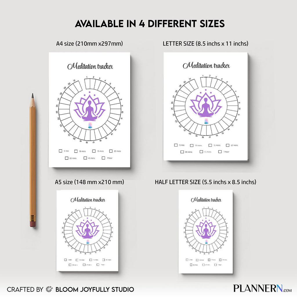 Calm Routine — Meditation Tracker Printable, Daily Mindfulness Log, Meditation Journal, Habit Tracker PDF, ... | Mindfulness printable