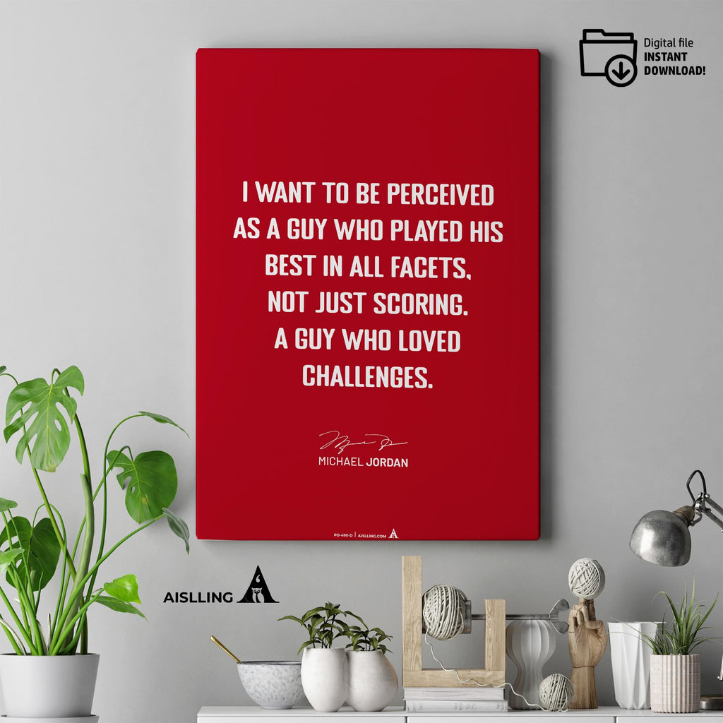Athlete Quote — Michael Jordan Motivational Quote Poster: Basketball Legend Art (Digital Download) | Aislling printable