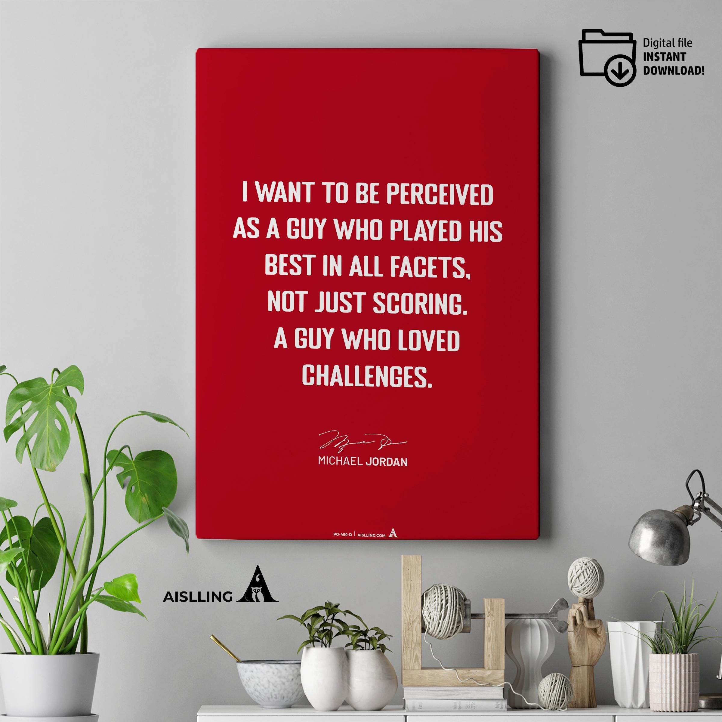 Athlete Quote — Michael Jordan Motivational Quote Poster: Basketball Legend Art (Digital Download) | Aislling printable
