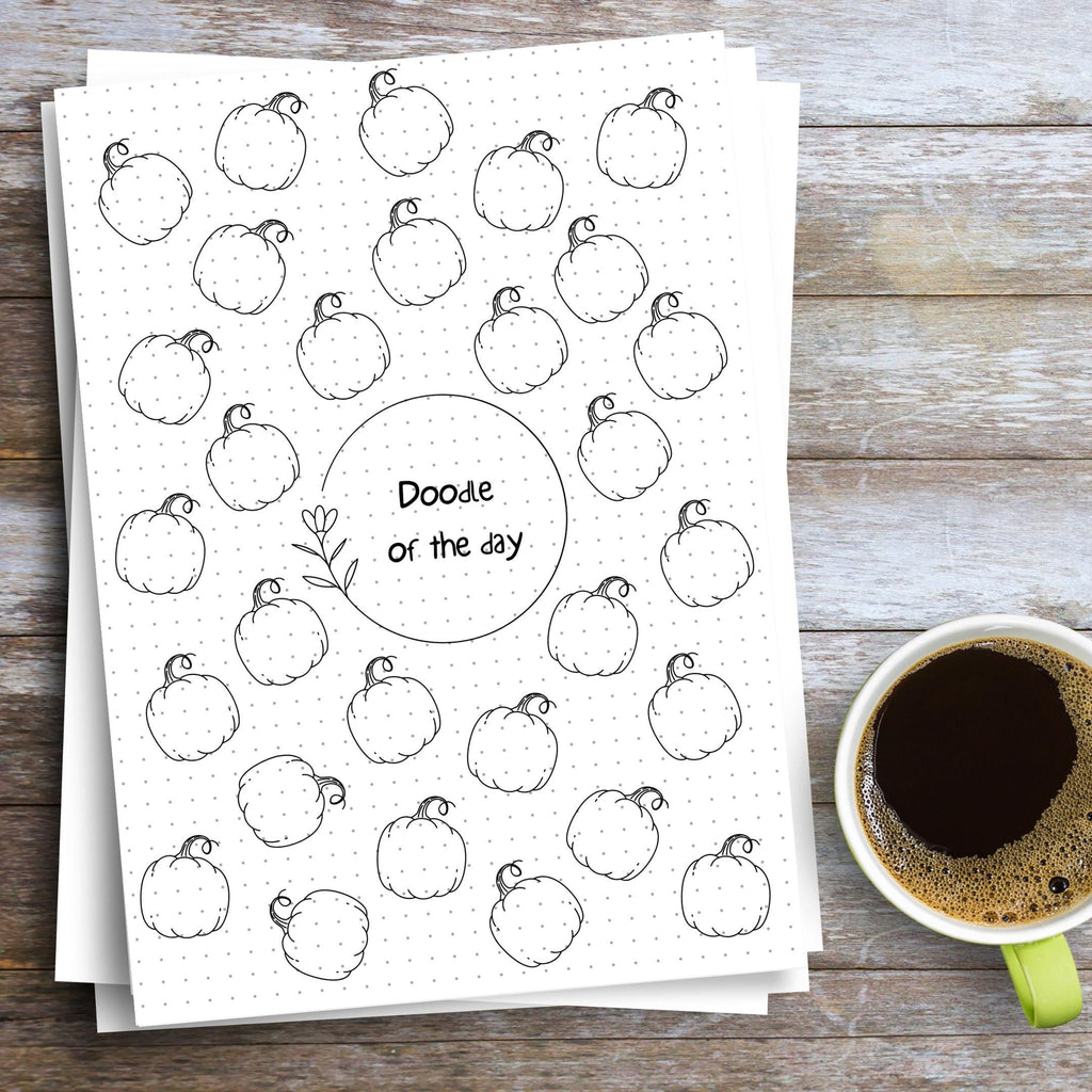 365 Days Drawing — DOODLE of the Day Bundle, Creative Doodle of the Day, Daily Doodle Journal, PRINTABLE Jo... | Mindfulness printable