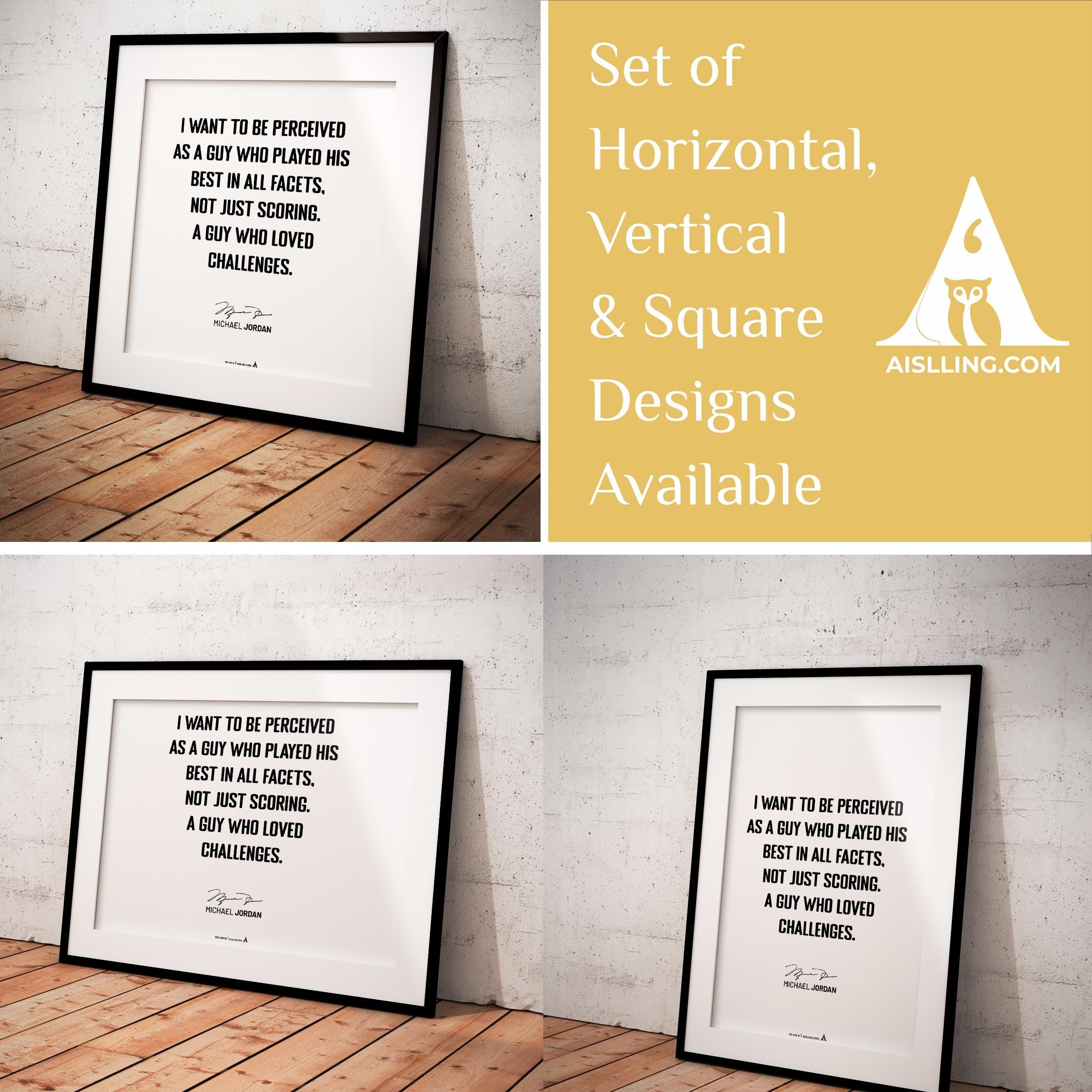 Athlete Quote — Michael Jordan Quote Wall Art Printable – "I Want to Be Perceived" – Motivational Basketbal... | Aislling printable