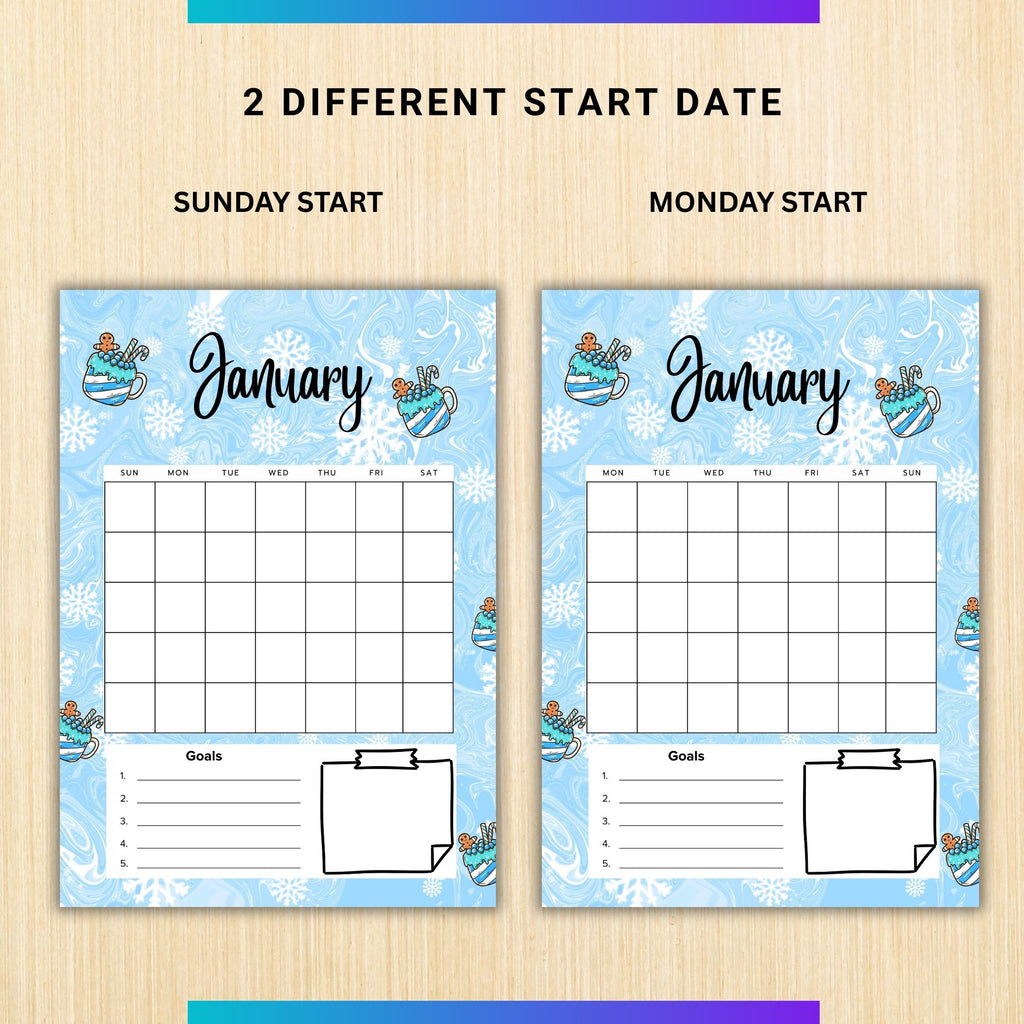Digital Planner — January Monthly Tracker PRINTABLE, New Year Habit Tracker, Goal and Routine Planner, Inst... | Bloom Joyfully printable