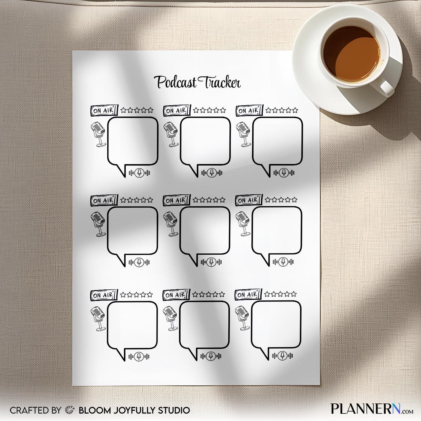 Content Planner — Podcast Tracker PRINTABLE, Podcast Content Organiser, Planner Page, Podcast Episode Track... | Bloom Joyfully printable