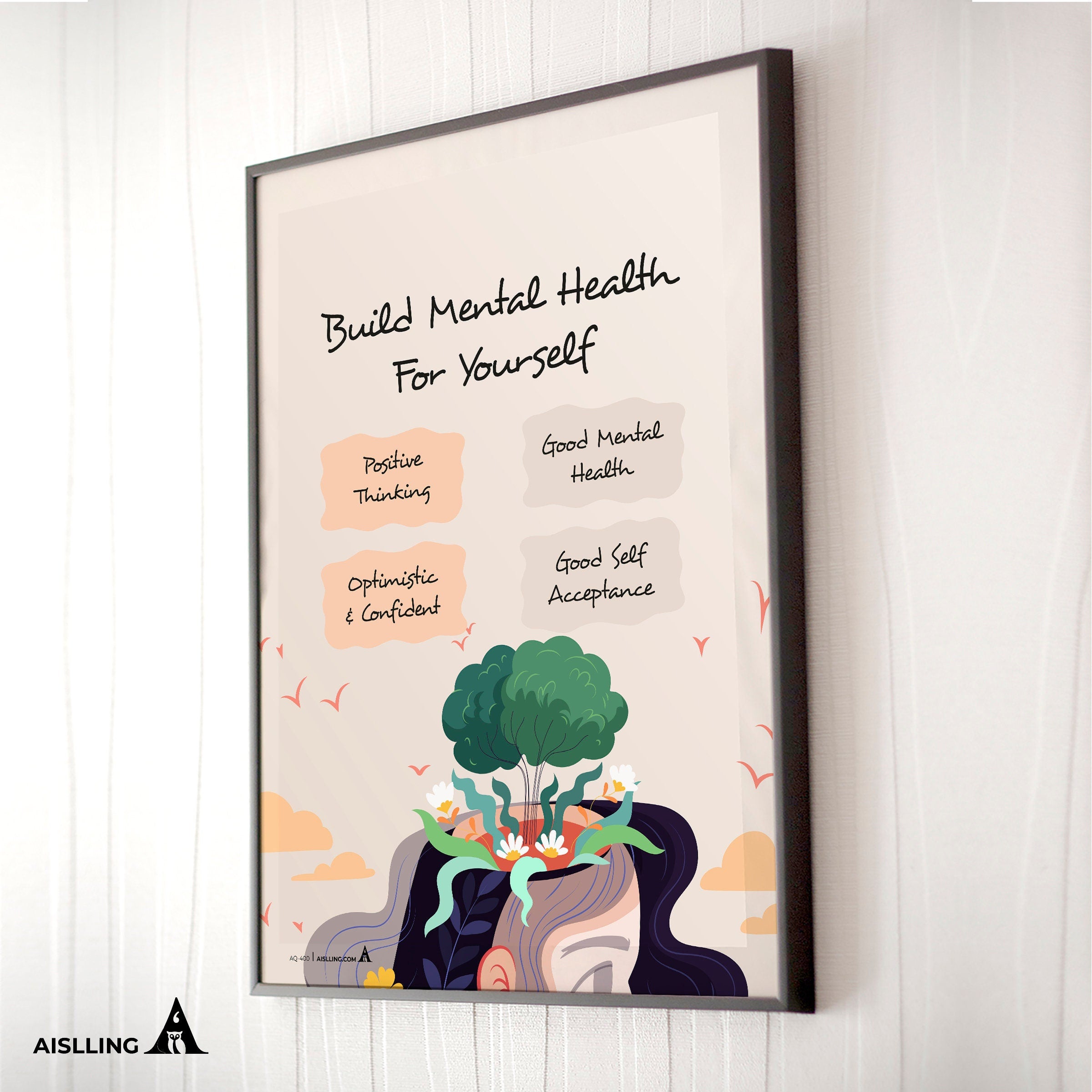 Aislling — Build Mental Health For Yourself, Decor Print Counselor Office Art Feelings SEL Kids Peace Class... | Mindfulness printable
