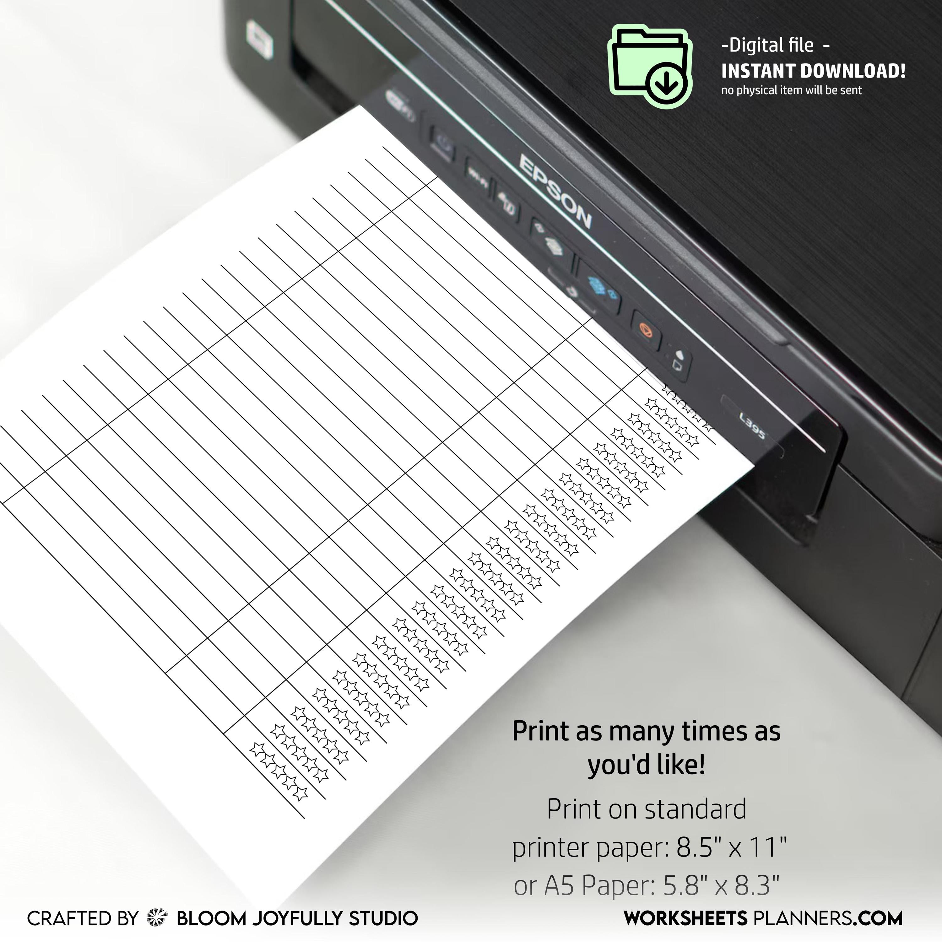 A5 Printable — Movie Review PRINTABLE, Movie Review Log, Movie Night, Movie Review Page, Watch & Rate Films... | Bloom Joyfully printable