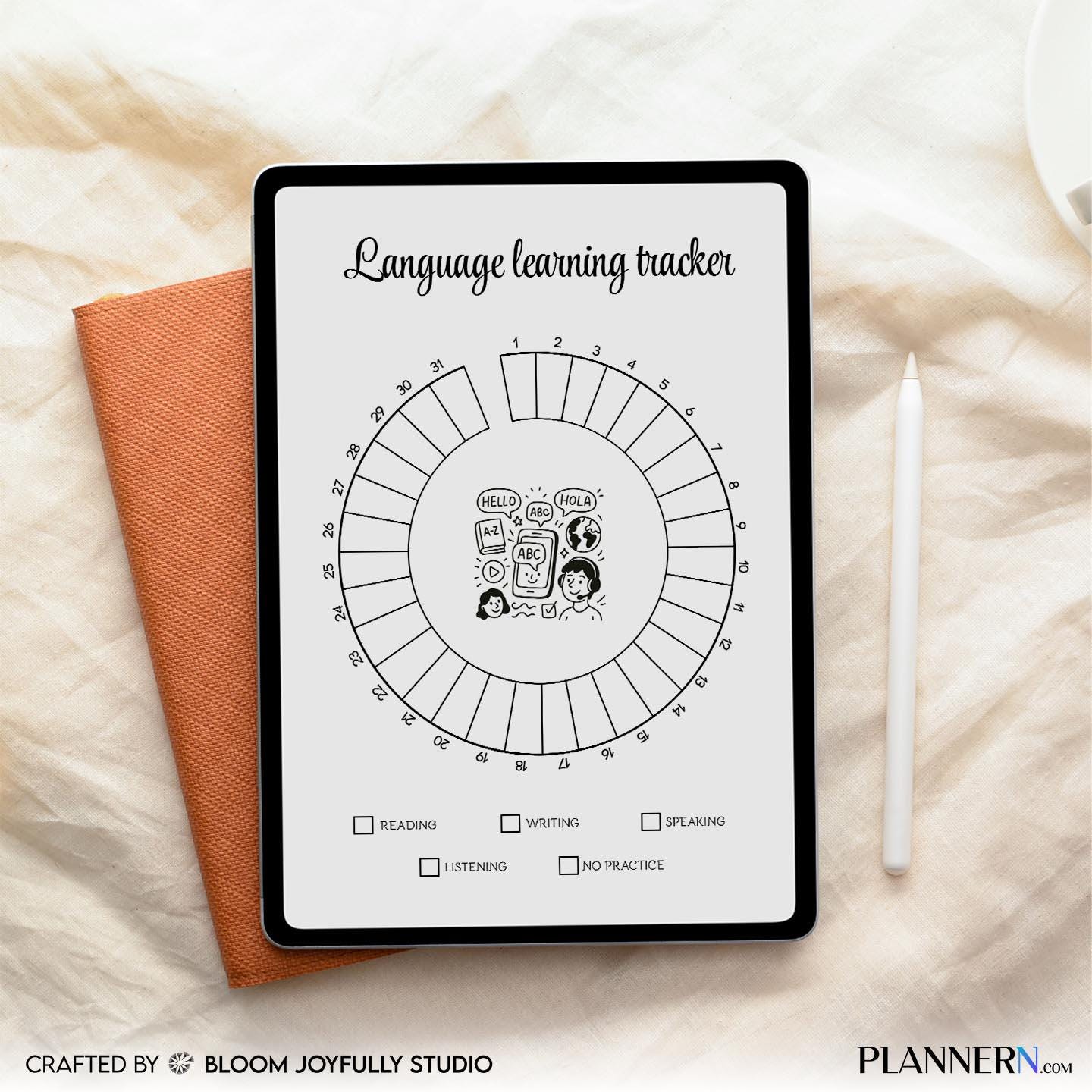 Fluency Tracker — Language Learning Tracker Printable, Study Tracker, Language Study Planner, Language Flue... | Bloom Joyfully printable
