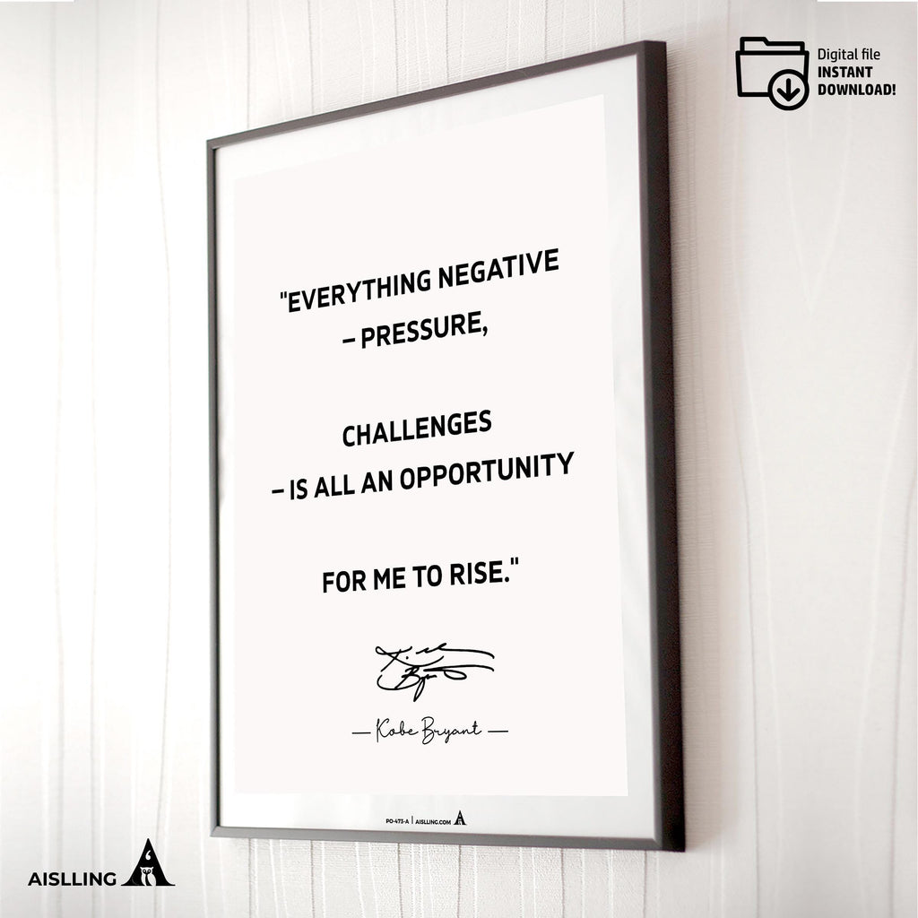 Aislling — Kobe Bryant Mamba Mentality Poster: Inspirational NBA Wall Art (Digital Download) | Aislling printable