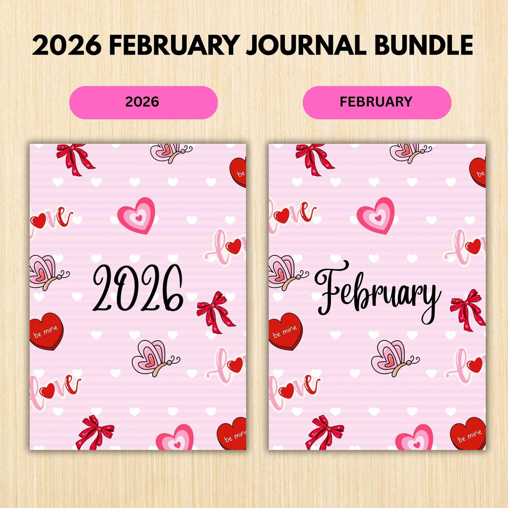 Aesthetic Planner — FEBRUARY Self, Love Bundle, Daily Reflection, Mental Health, Gratitude, Mood Tracker, A... | Mindfulness printable