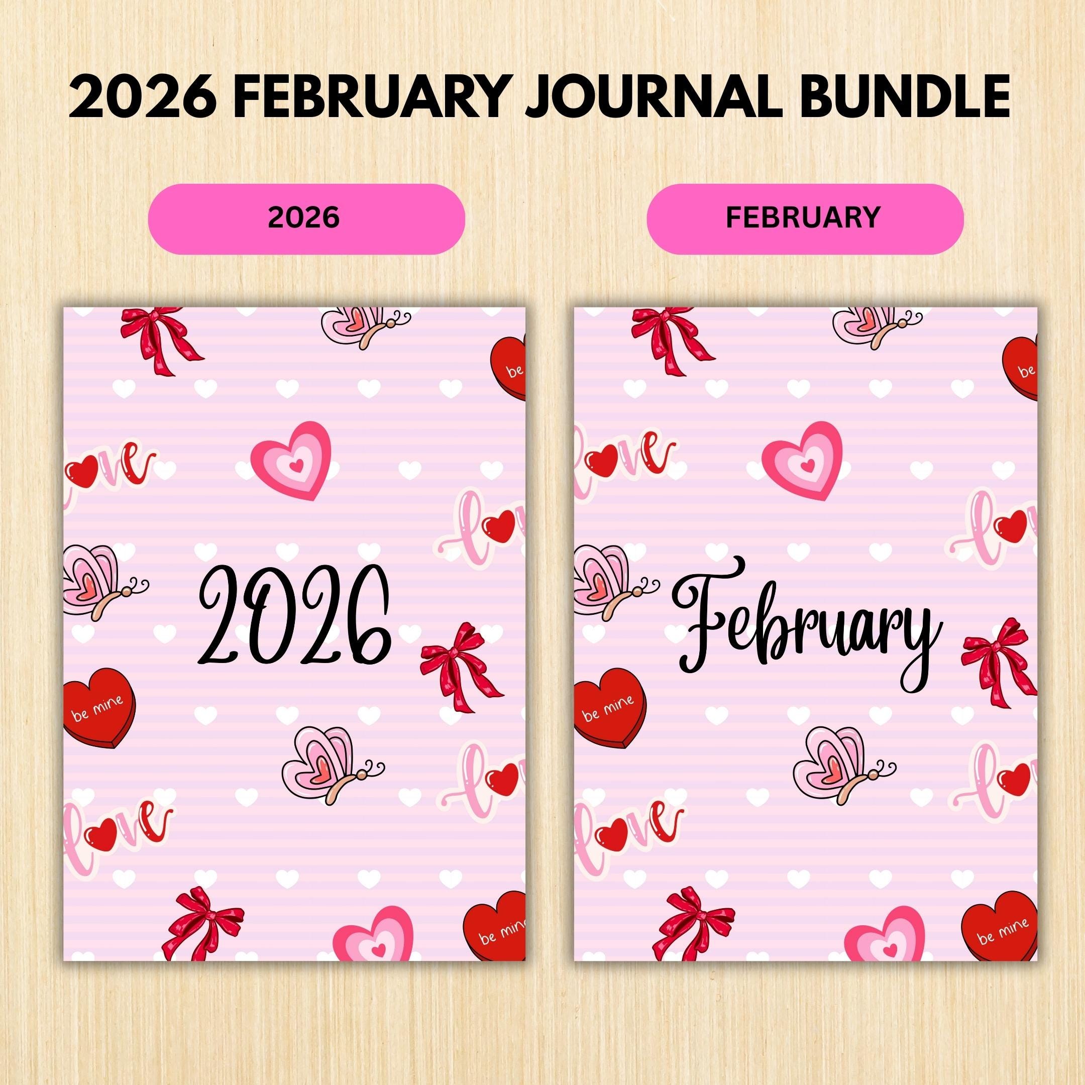 Aesthetic Planner — FEBRUARY Self, Love Bundle, Daily Reflection, Mental Health, Gratitude, Mood Tracker, A... | Mindfulness printable