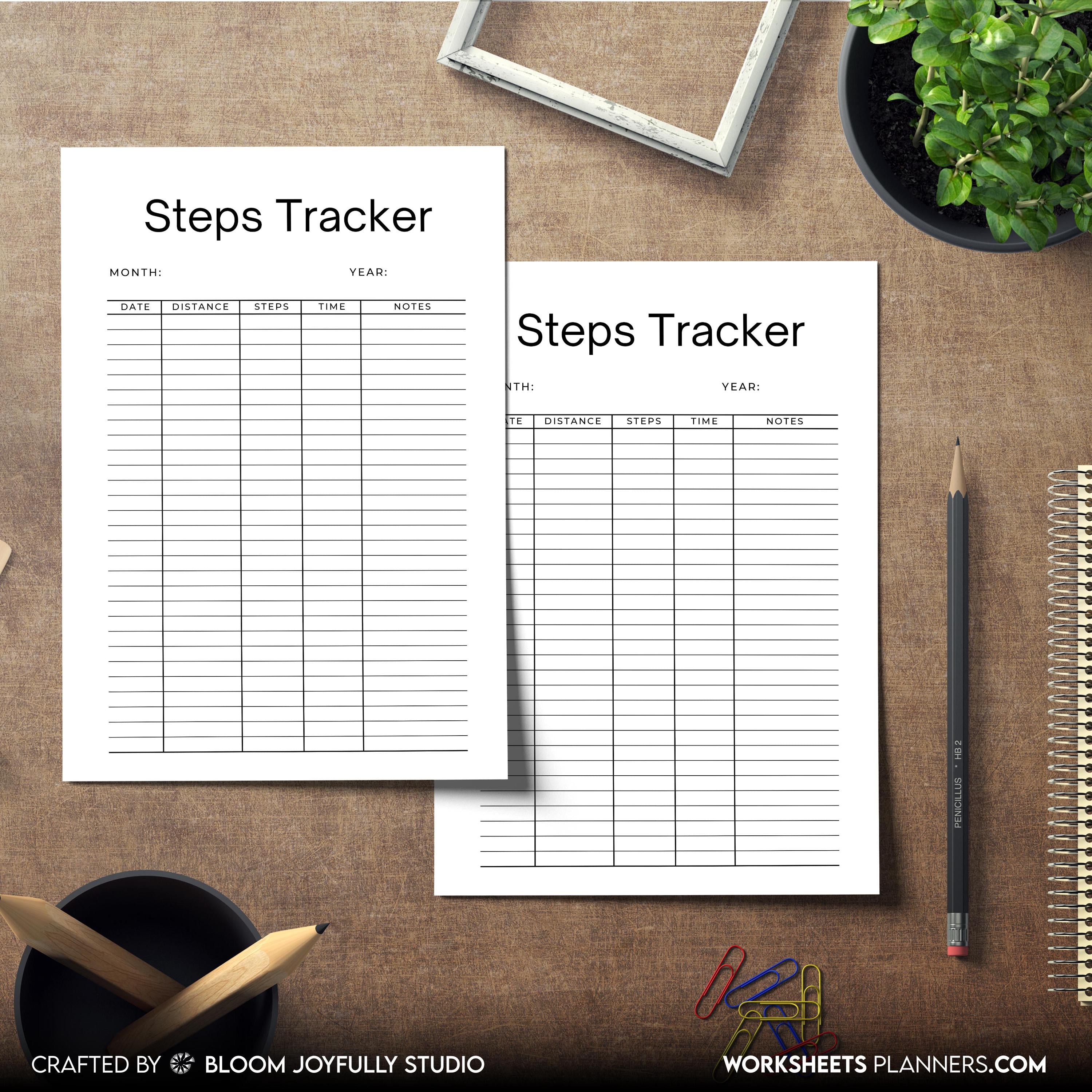 10K Step Tracker — Step Tracker PRINTABLE, Daily Walking Log, Fitness Planner PDF, Health Log, A4, A5, Lett... | Nutri Track printable