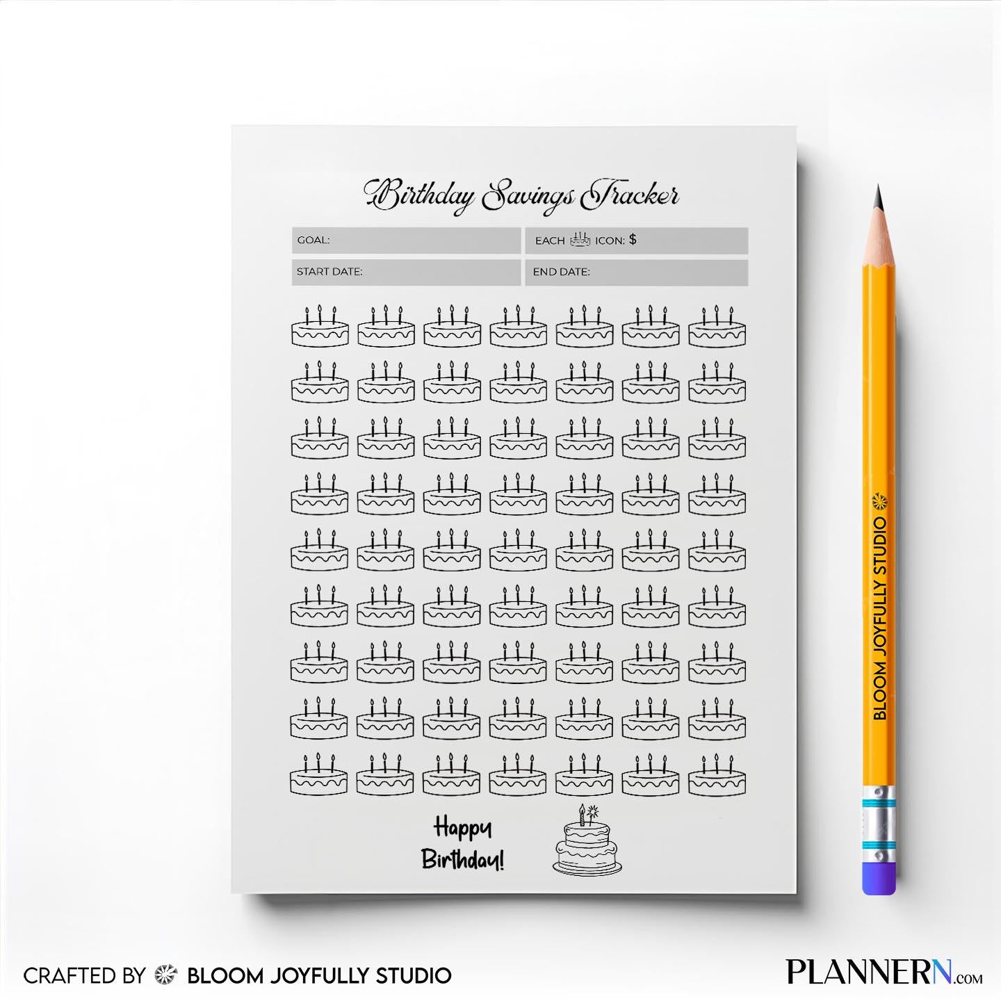 Birthday Fund — Birthday Savings Tracker PRINTABLE, Birthday Fund Tracker, Birthday Budget Planner, Party S... | Bloom Joyfully printable