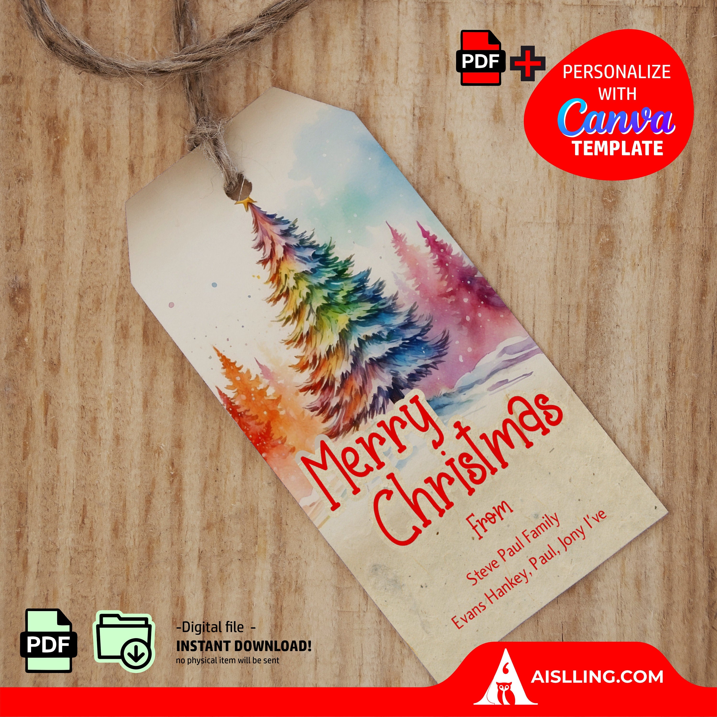 Christmas Gifts — Personalized Christmas Tags holiday tags, Editable Christmas Holiday Gift Tags, Gift Tag ... | Bloom Joyfully printable