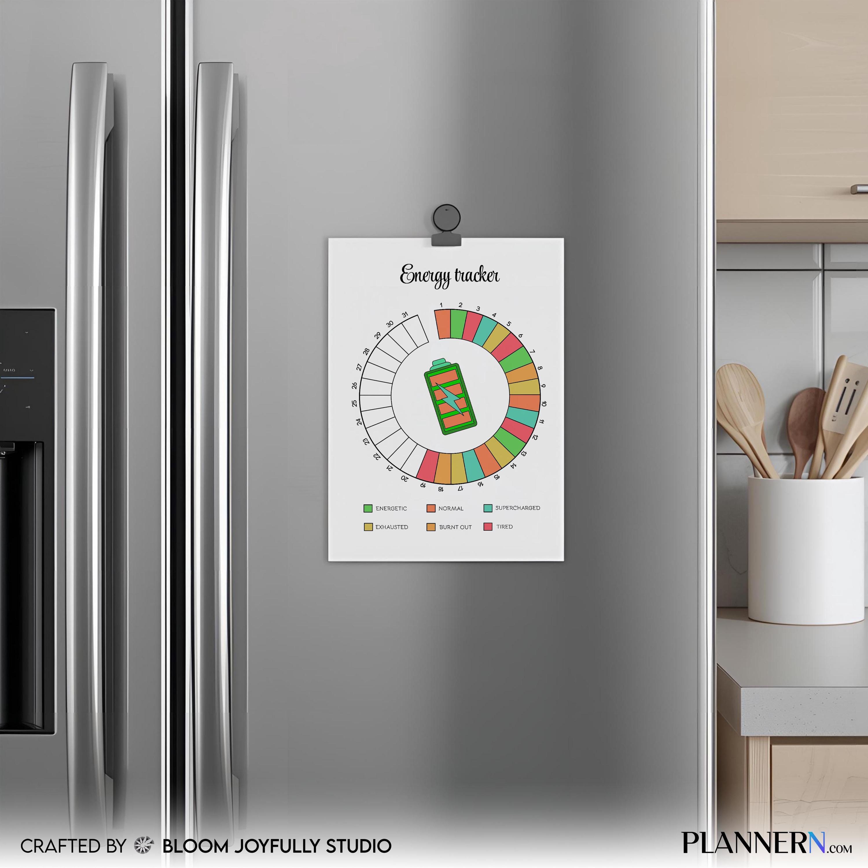 Daily Energy Tracker — Energy Level Tracker PRINTABLE, Track Focus, Energy and Productivity, Printable Plan... | Mindfulness printable