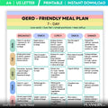 GERD Friendly 7 Day Meal Plan Printable, Acid Reflux Diet Plan, Acid Reflux Meal Planner Friendly Menu, Dig... | Nutri Track printable
