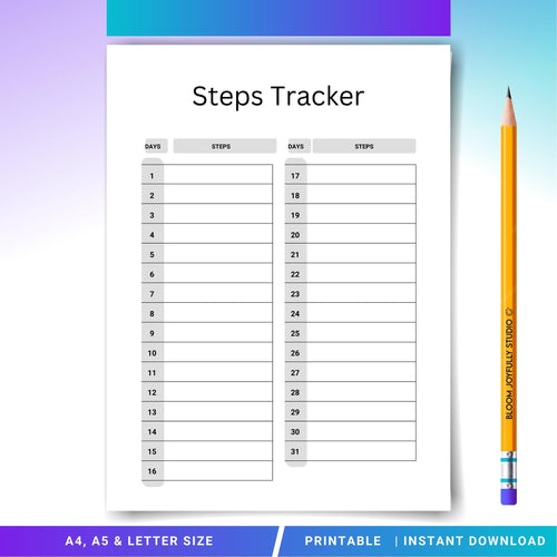 10K Step Tracker — Step Tracker PRINTABLE, Daily Walking Log, Fitness Planner PDF, Health Log, A4, A5, Lett... | Nutri Track printable
