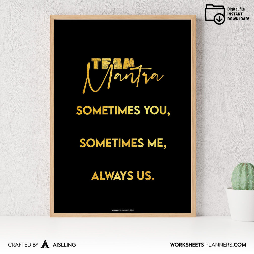 Aislling — Sometimes You Sometimes Me Always Us Printable Wall Art, Teamwork Quote Poster, Office Team Deco... | Aislling printable