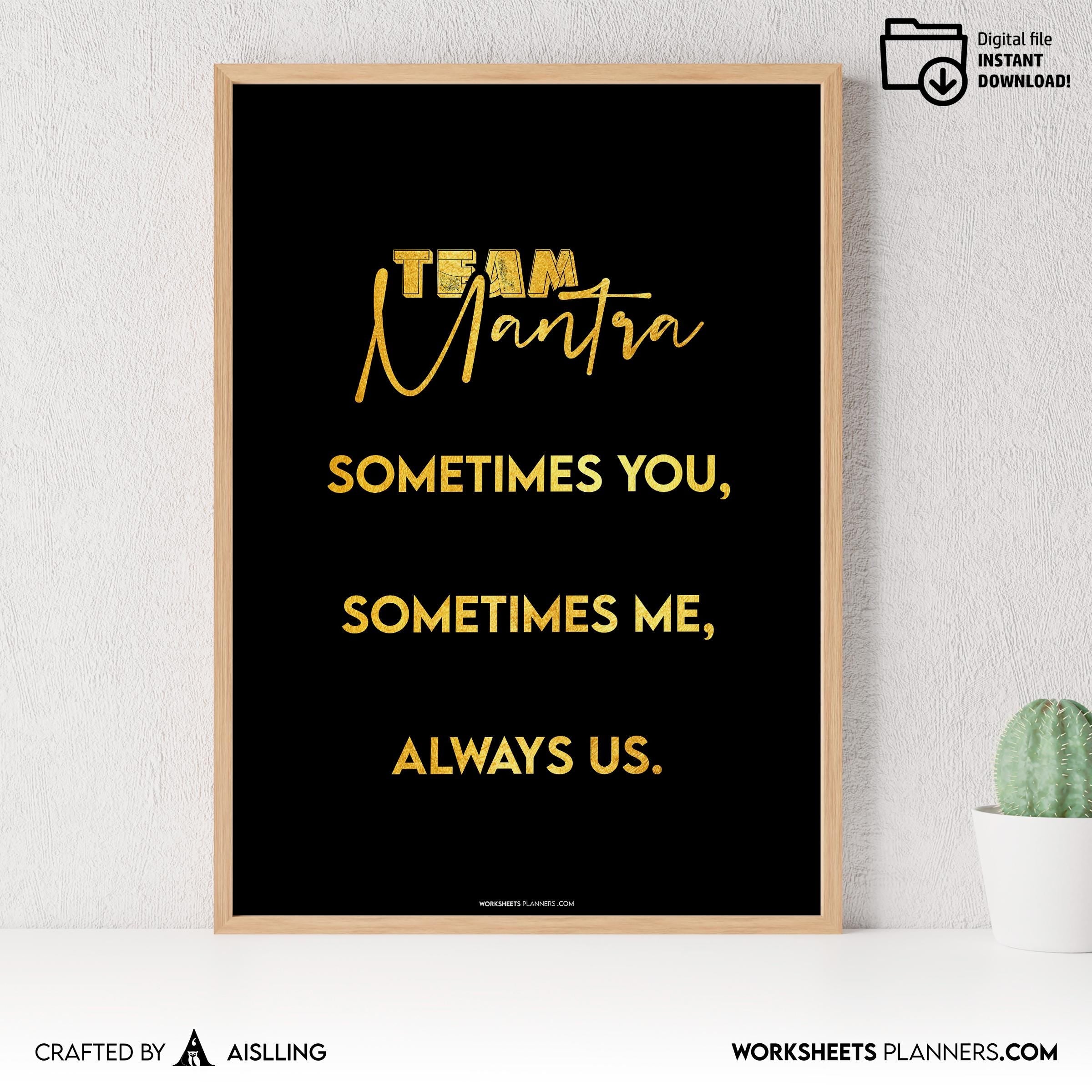 Aislling — Sometimes You Sometimes Me Always Us Printable Wall Art, Teamwork Quote Poster, Office Team Deco... | Aislling printable