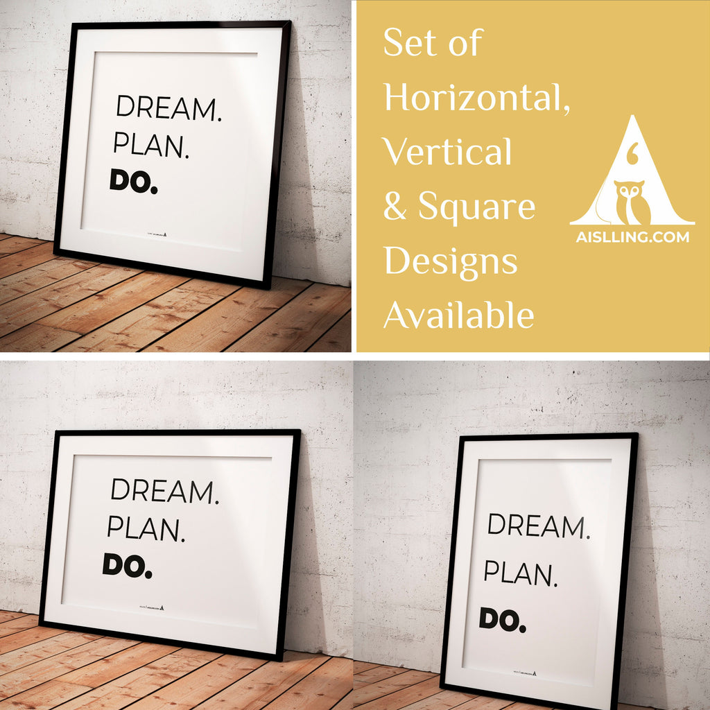 Aislling — DREAM PLAN DO, Quote Poster Printable Inspirational Quote Poster Motivational Art Famous Quotes | Aislling printable