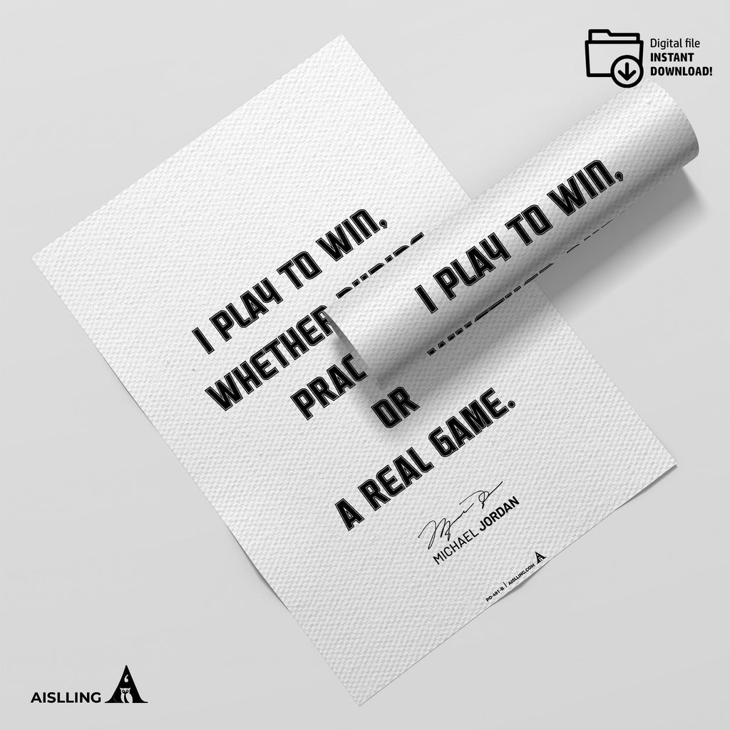 Athlete Quote — Michael Jordan Quote Poster: Motivational Basketball Art (Digital Download | Aislling printable