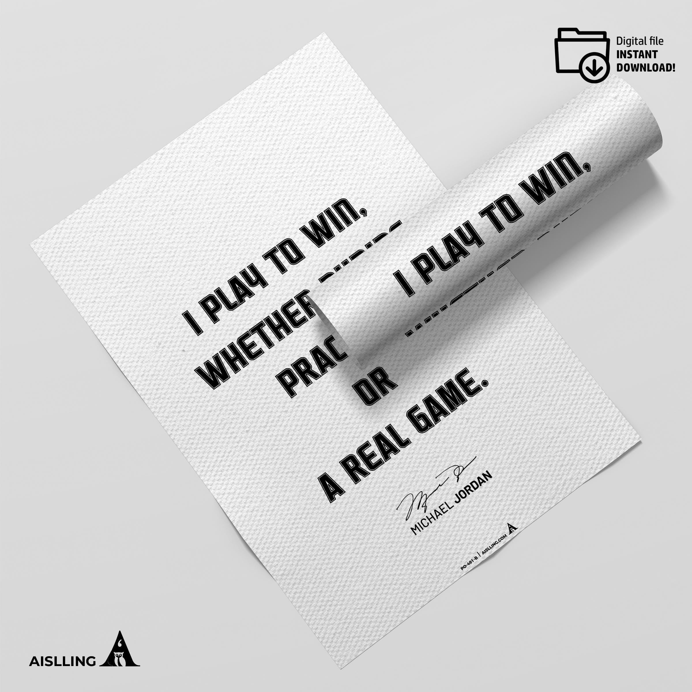 Athlete Quote — Michael Jordan Quote Poster: Motivational Basketball Art (Digital Download | Aislling printable